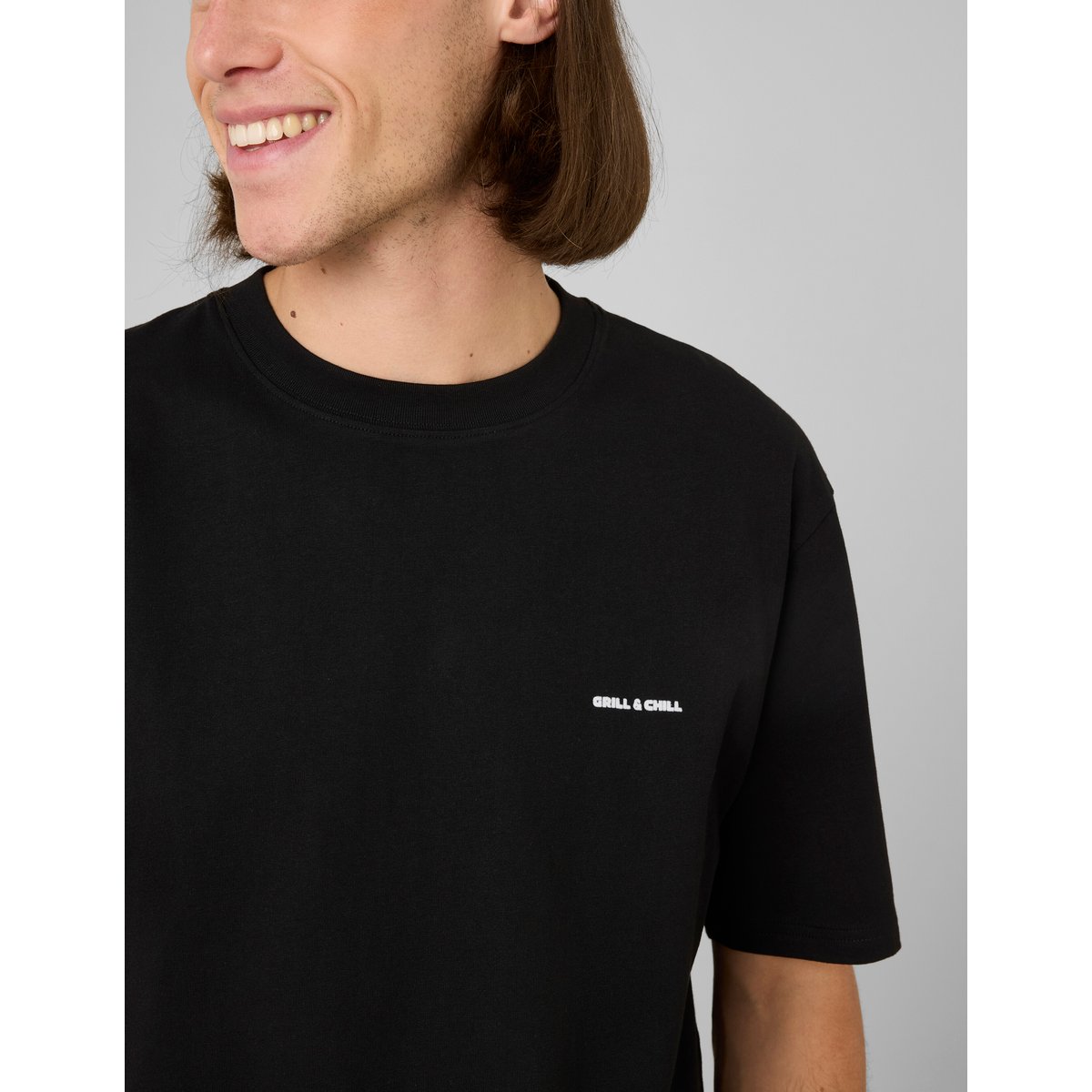 T-shirt imprimé poitrine noir, BZB