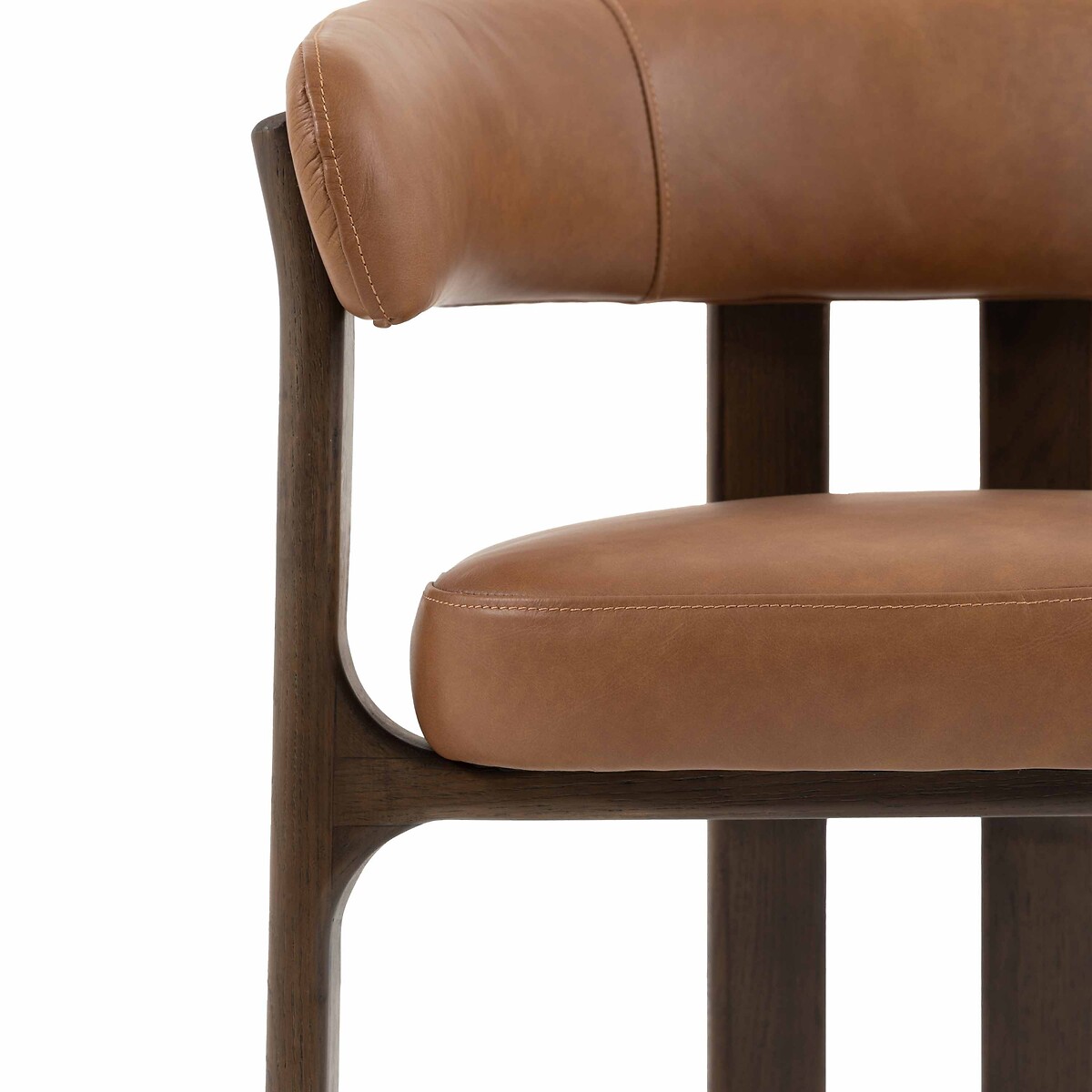 Owen Leather Dining Chair dark oak wood, ÉDITÉ