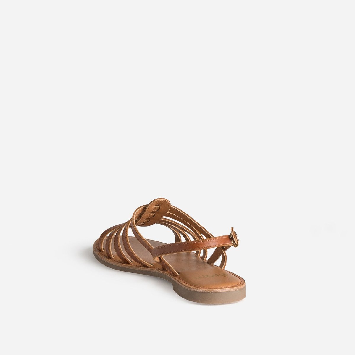Sandale Plate en cuir NIAME cognac, ERAM