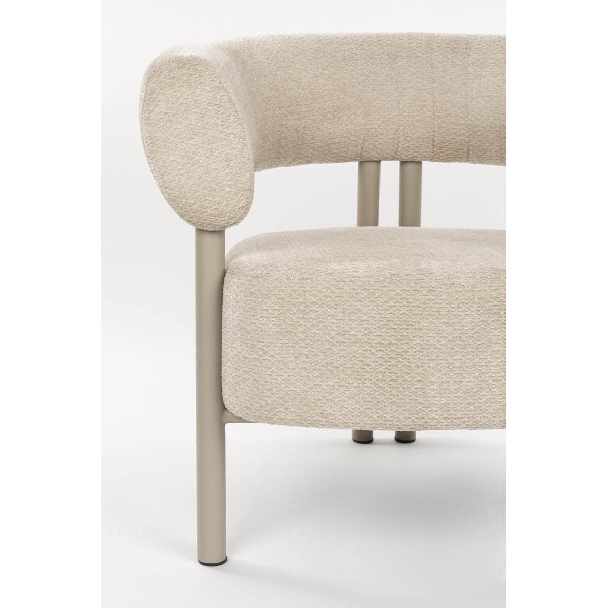 Fauteuil design en tissu, classique, HEELS beige, ZUIVER