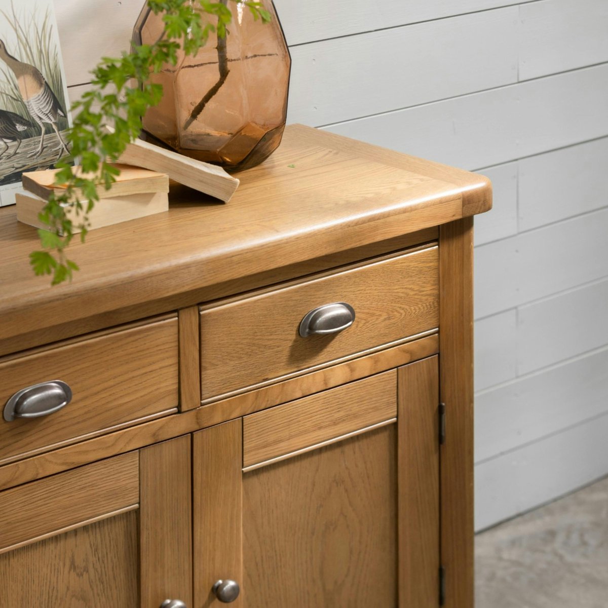 Petit buffet 2 portes en chêne VALMONT bois naturel, PIER IMPORT