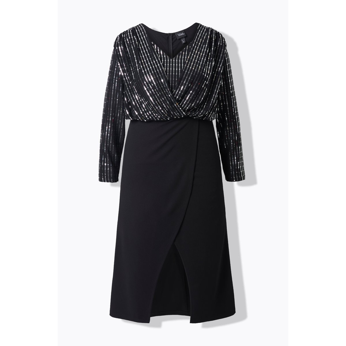 Robe maxi bodycon, en jersey scintillant noir, ULLA POPKEN