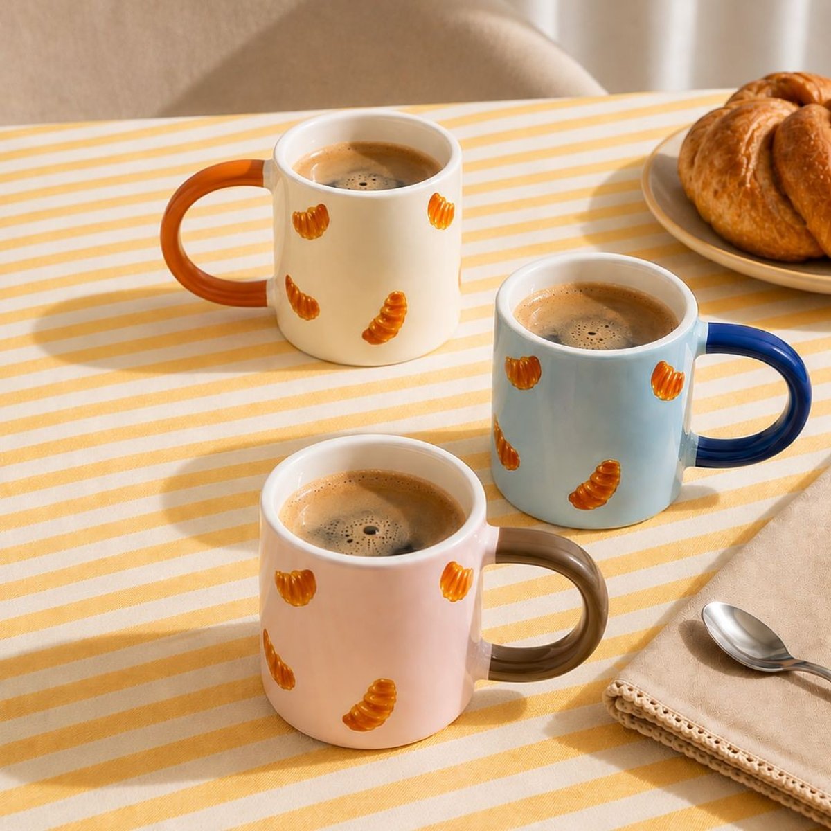 Mug croissant blanc, BEAU BRUNCH blanc, ARTIME