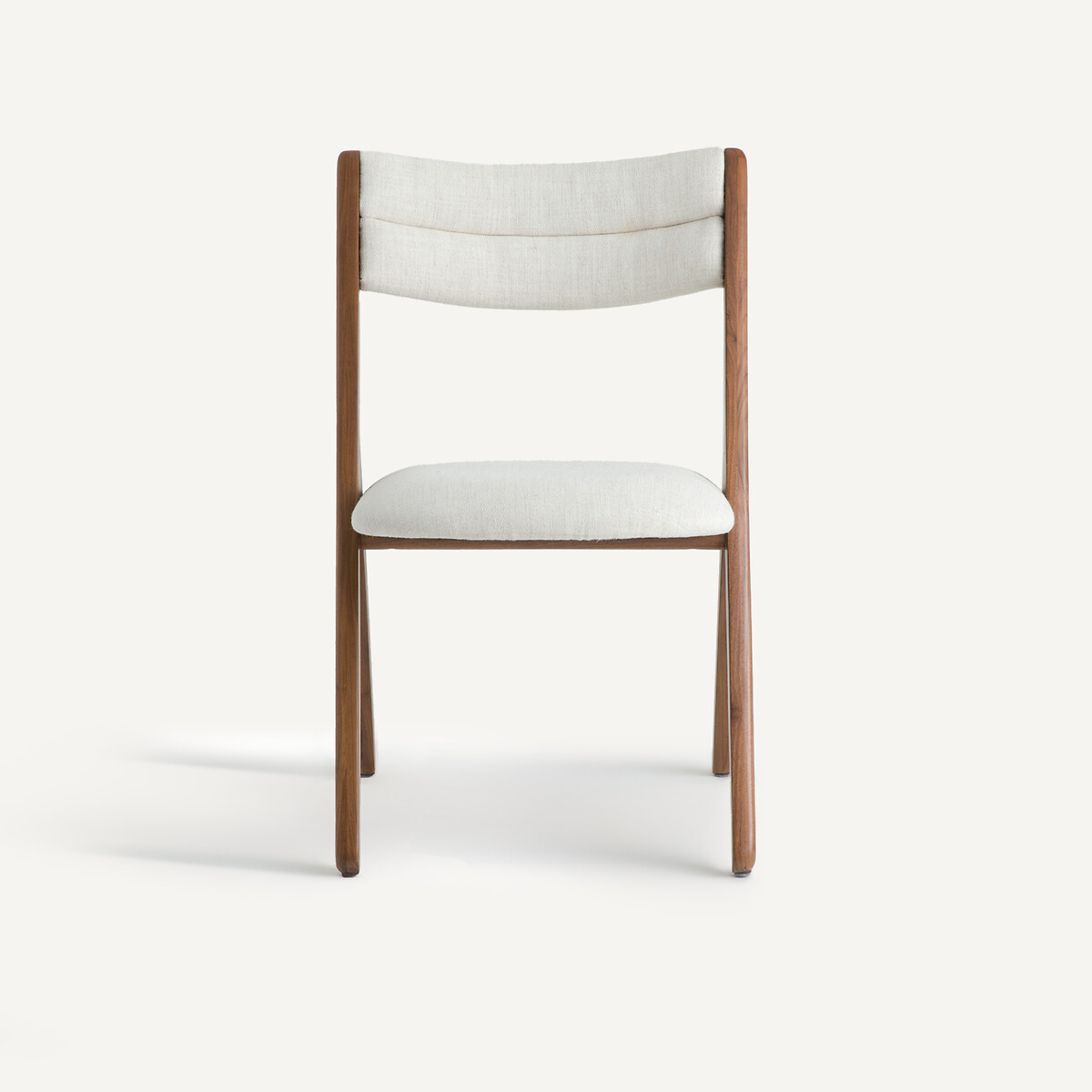 Chaise en noyer massif et tissu, CAMMINATA noyer, AM.PM X EMMANUEL GALLINA