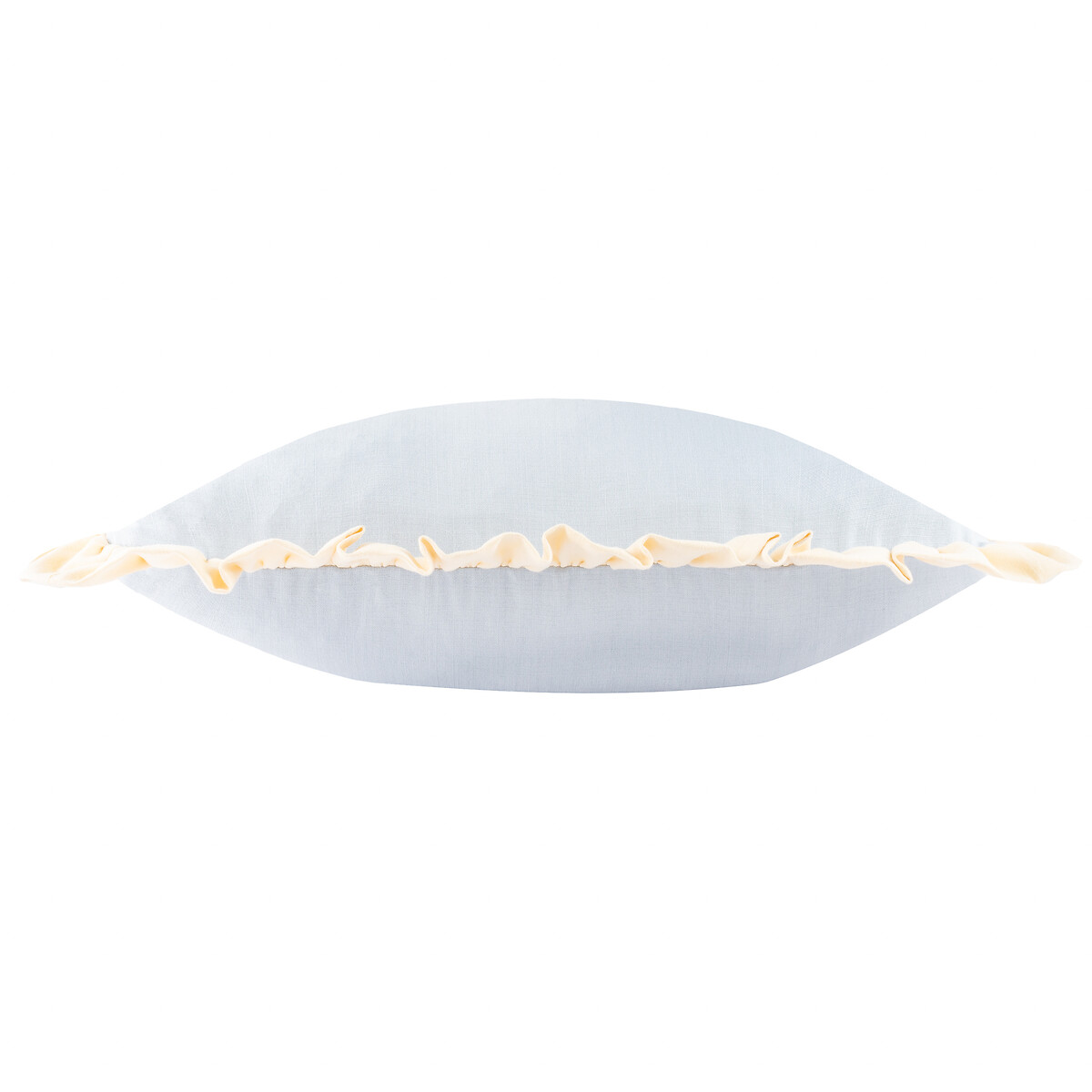 Effie 100% Cotton Ruffle Filled Cushion light blue, WYLDER
