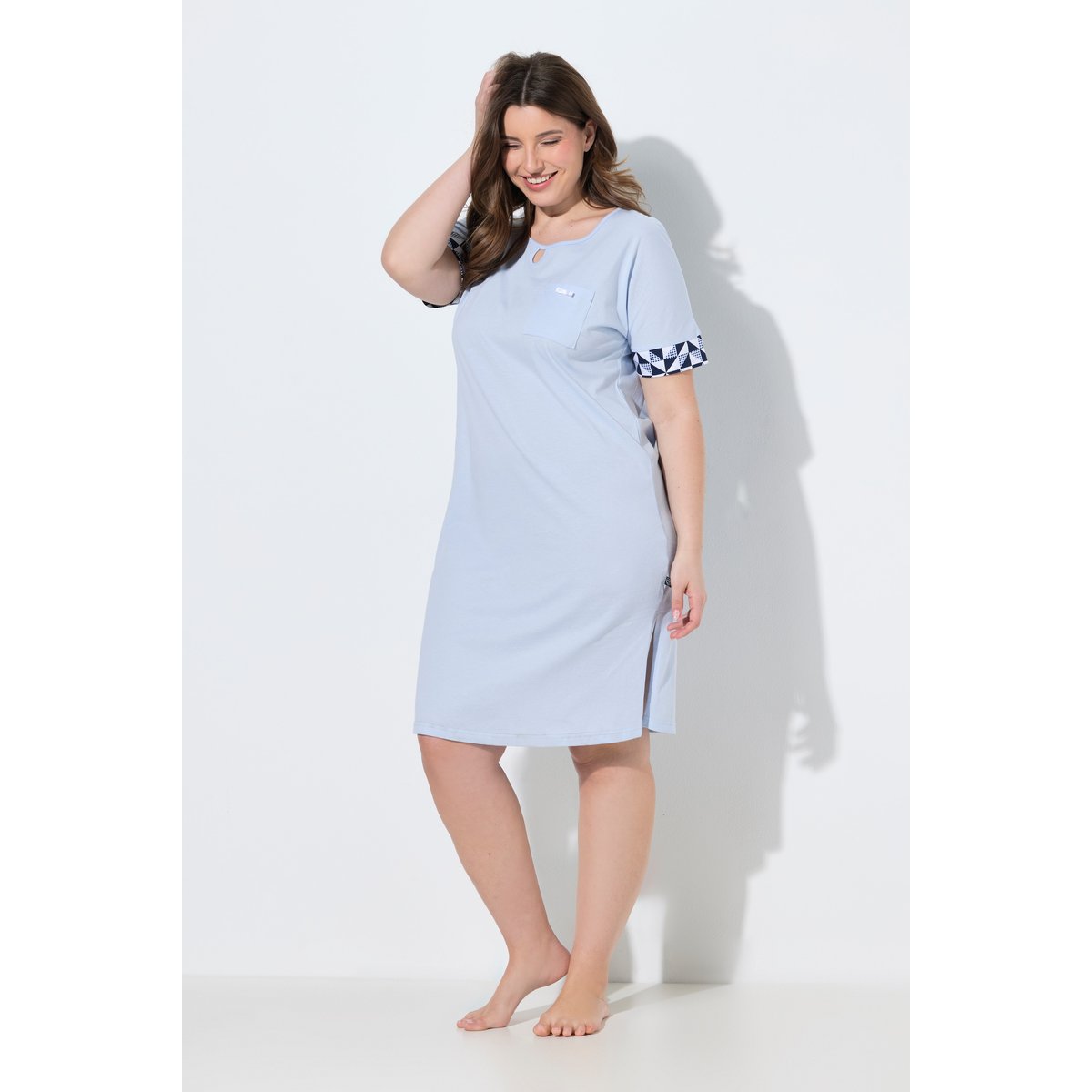 Lot de 2 chemises de nuit / T-shirts longs bleu clair, ULLA POPKEN