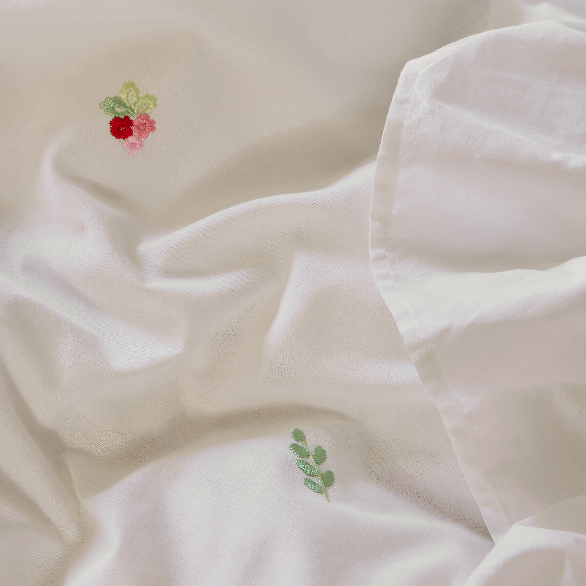 Tiny Floral Embroidered Frill Cotton Duvet Cover and Pillowcase Set white, CATH KIDSTON