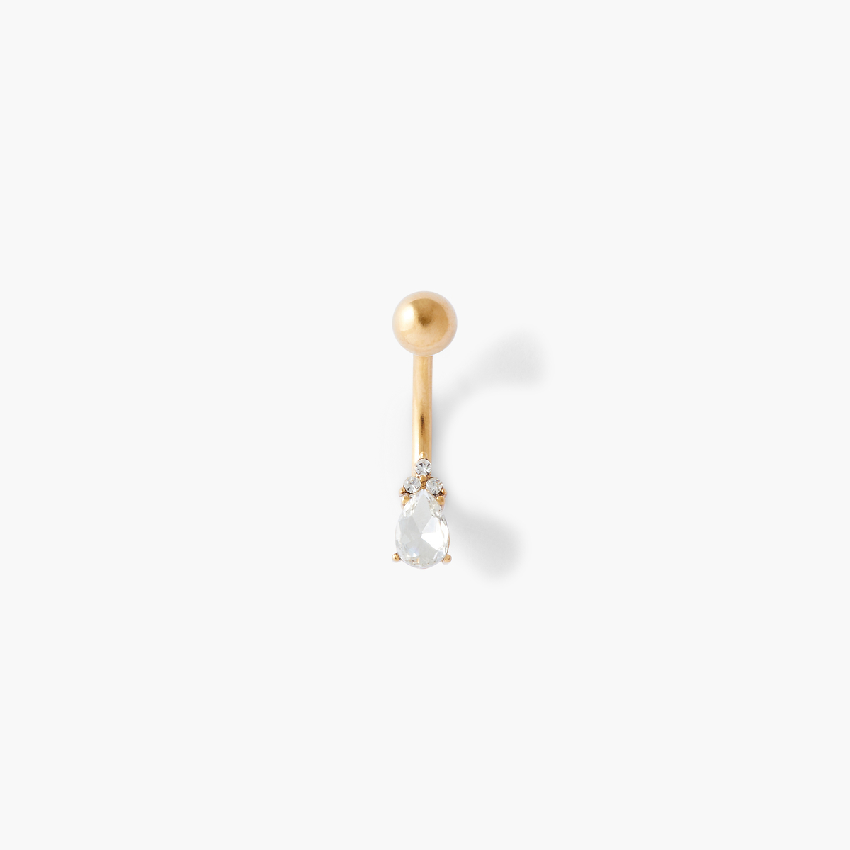 Piercing stud pour nombril strass doré, BALABOOSTE