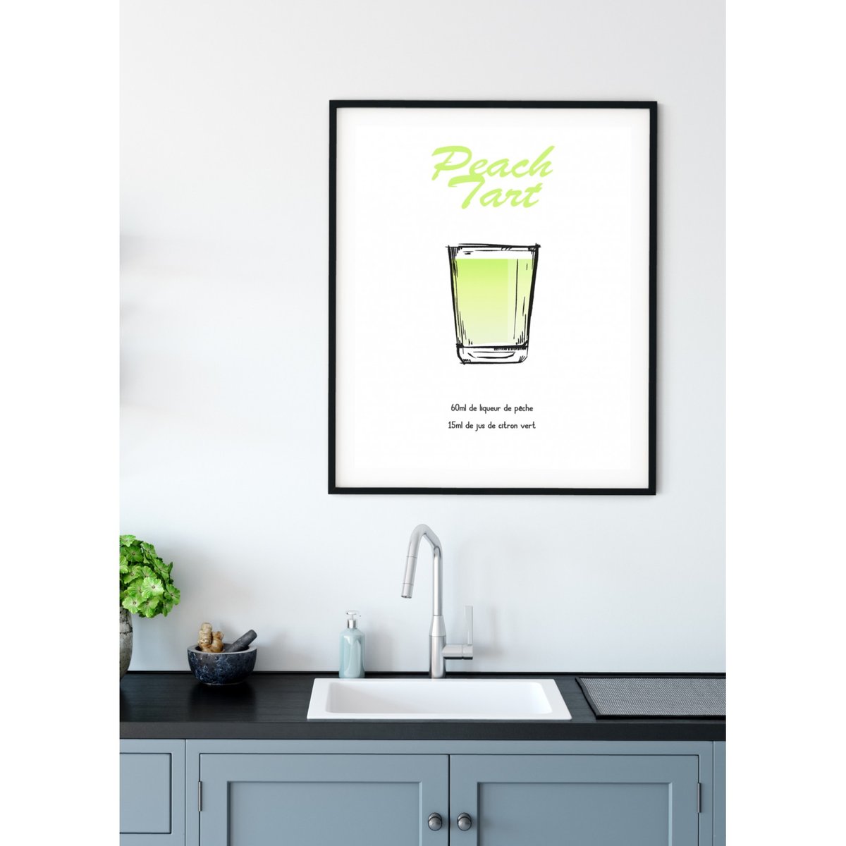 Affiche Shooter Peach Tart blanc, L'AFFICHERIE