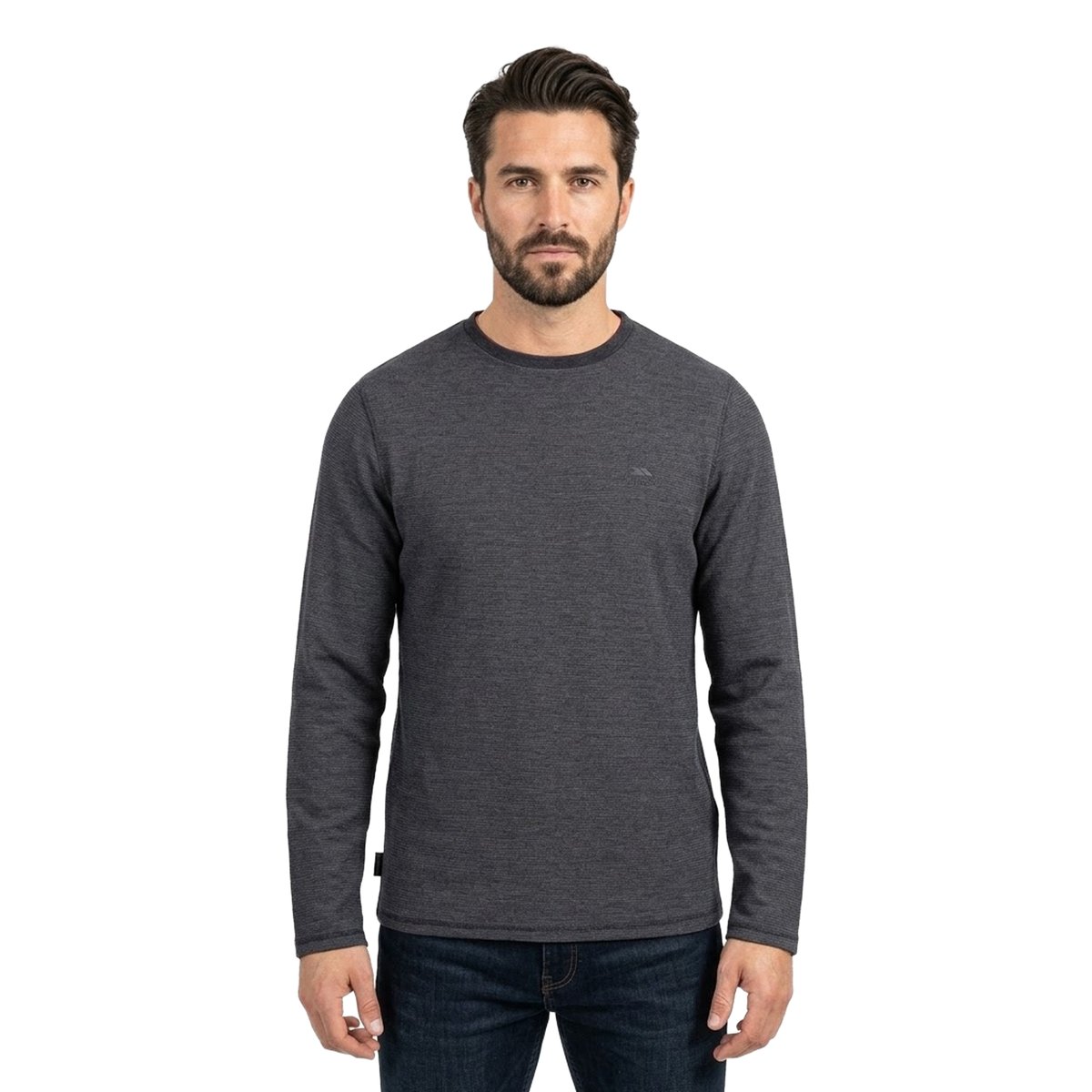 Sweat texturé avec logo CALVERLEY anthracite chiné, TRESPASS