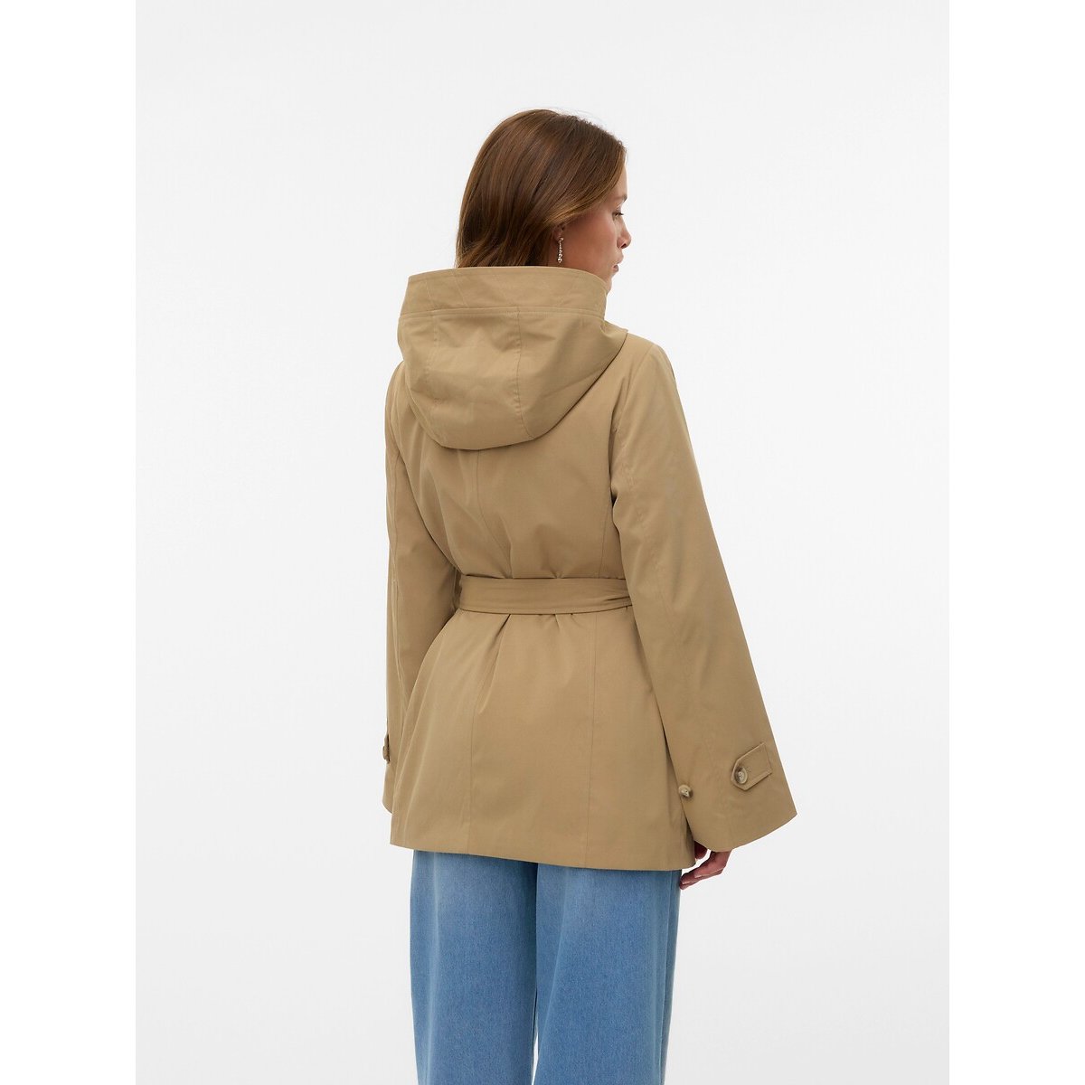 Cappotto media lunghezza con bottoni beige, VERO MODA