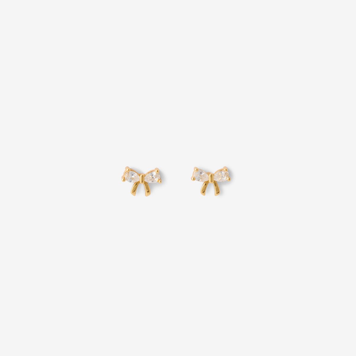 Puces d'oreilles nœud en argent garanti doré, BALABOOSTE