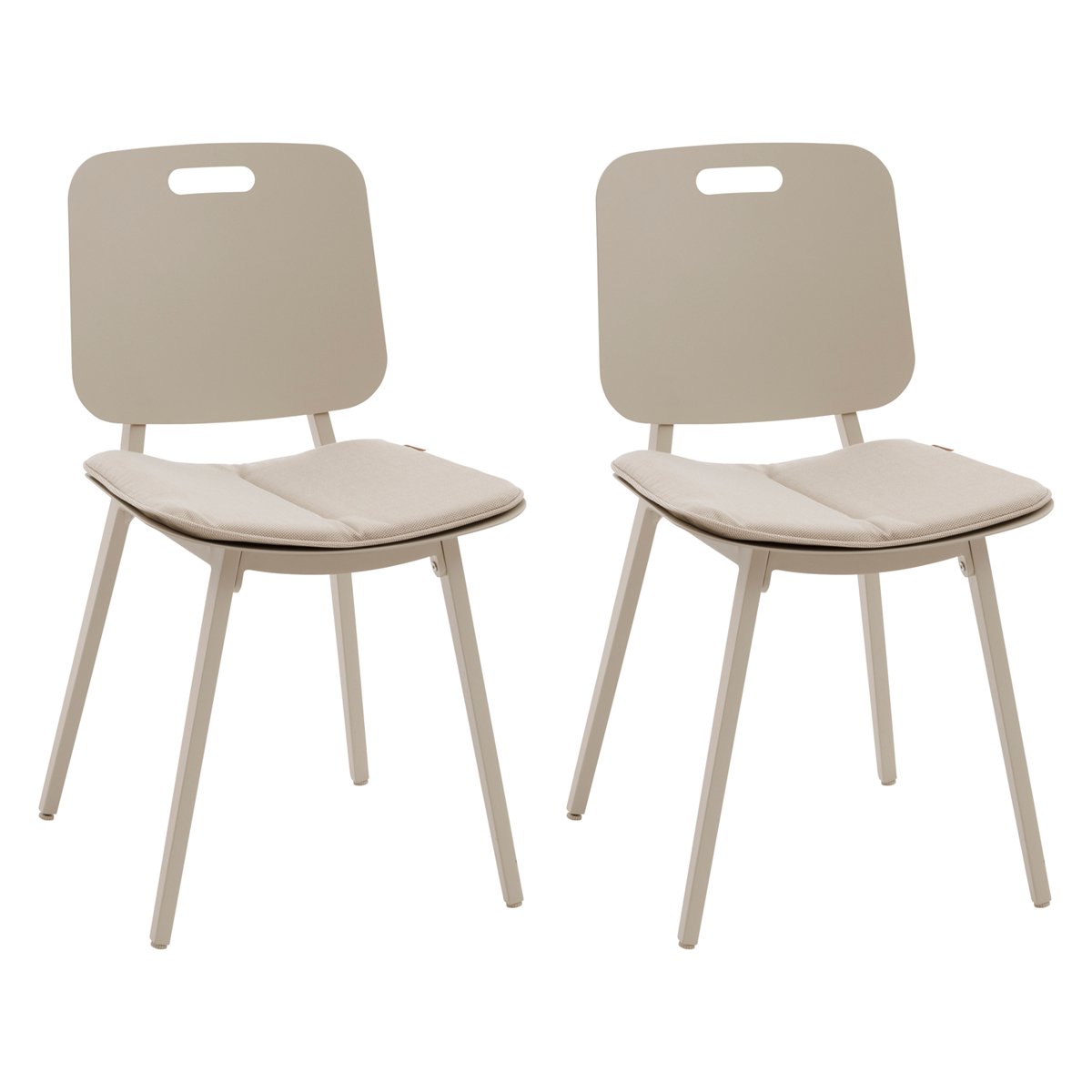 Lot de 2 chaises de jardin en aluminium TERZANO argile, HESPERIDE