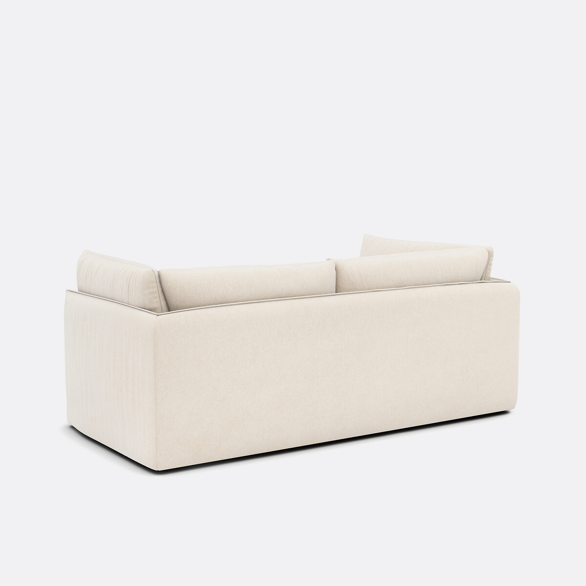 Canapé droit, 3 places, en polyester chiné, MALO ecru, LA REDOUTE INTERIEURS