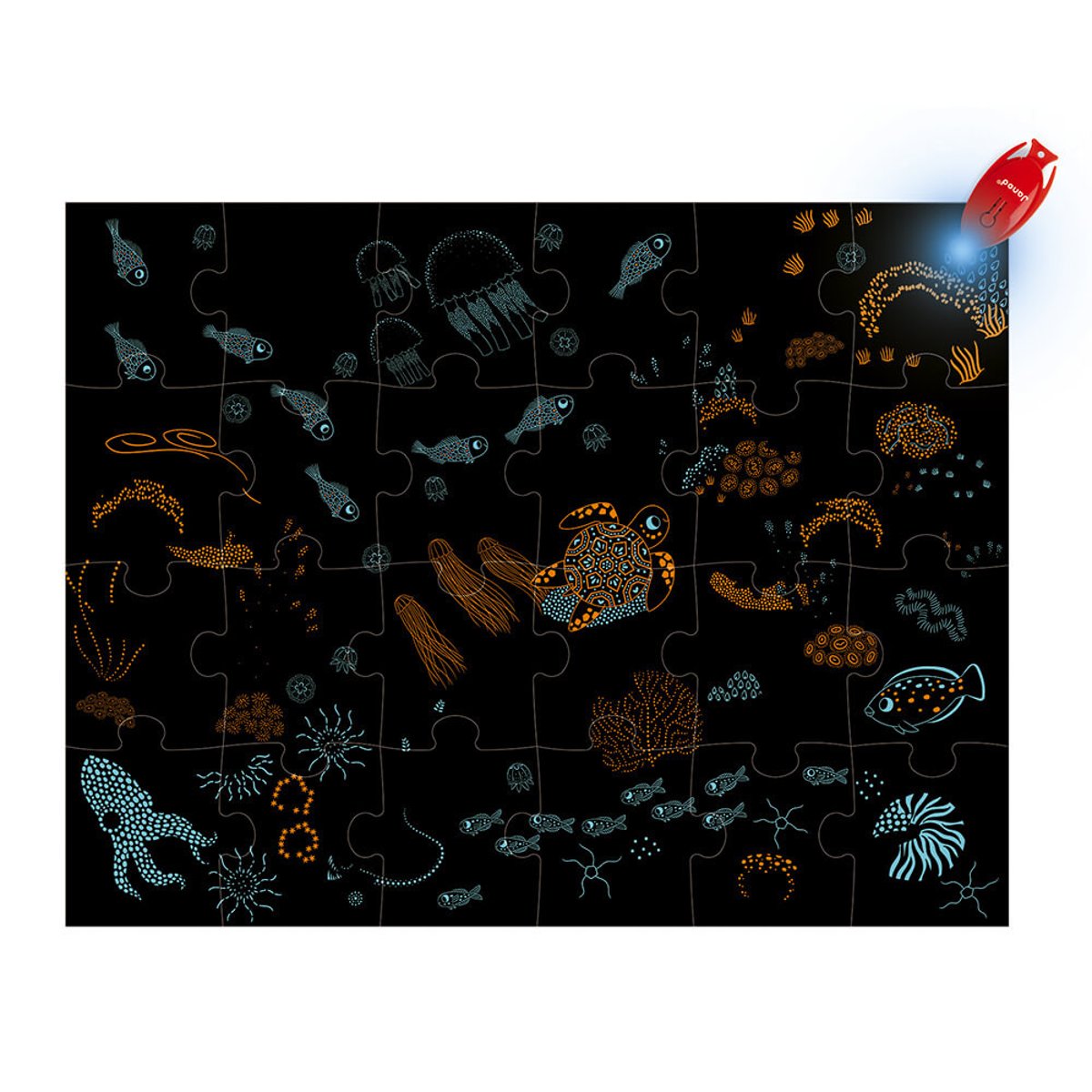 Puzzle Magique L'océan 24 Pièces couleur unique, JANOD