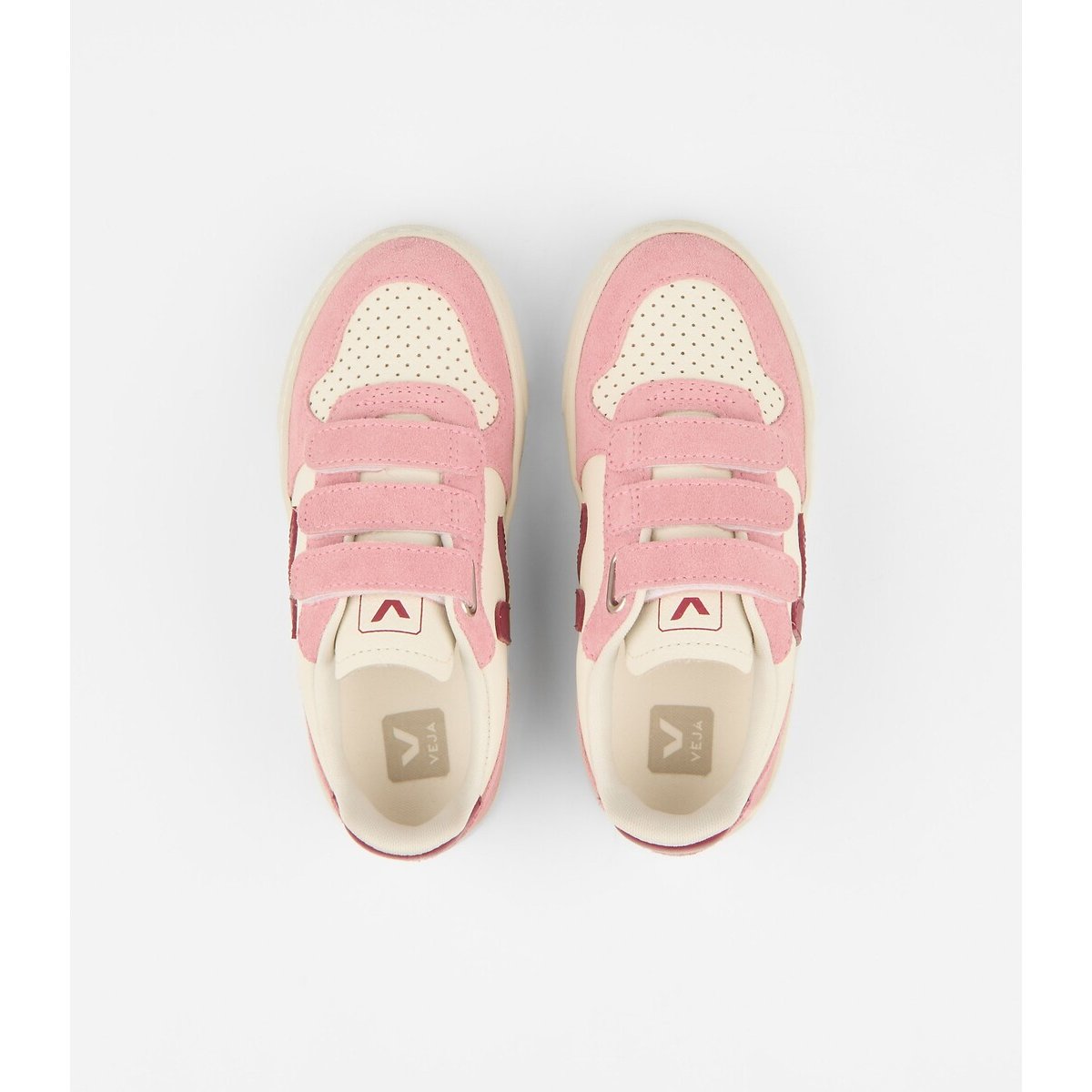 Baskets en cuir SMALL V-10 rose, VEJA