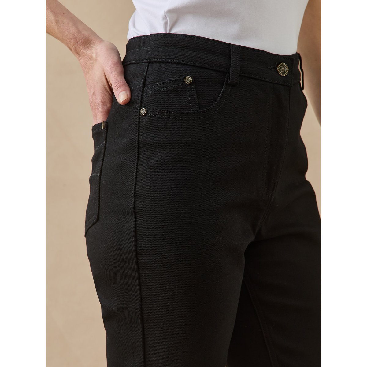 Pantalon droit 5 poches. noir, DAXON