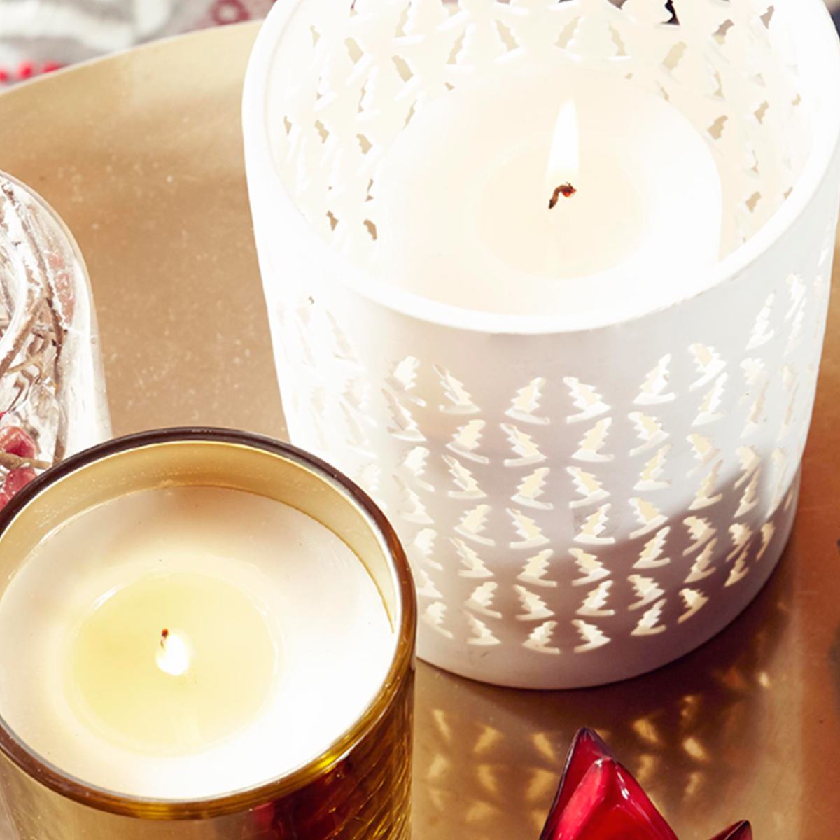 Photophore de noël décoratif en céramique H13 NOËL blanc, SIA DECO