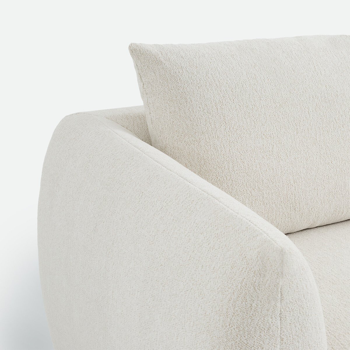 Canapé droit, 3 ou 4 places, en chenille chiné, EDITH ecru, LA REDOUTE INTERIEURS