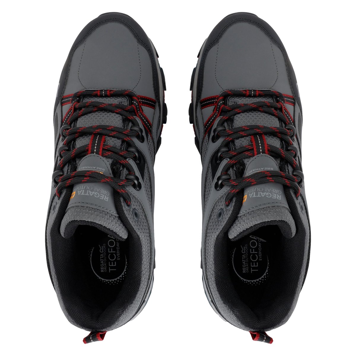 Bottines de marche HOLCOMBE gris foncé / rouge, REGATTA