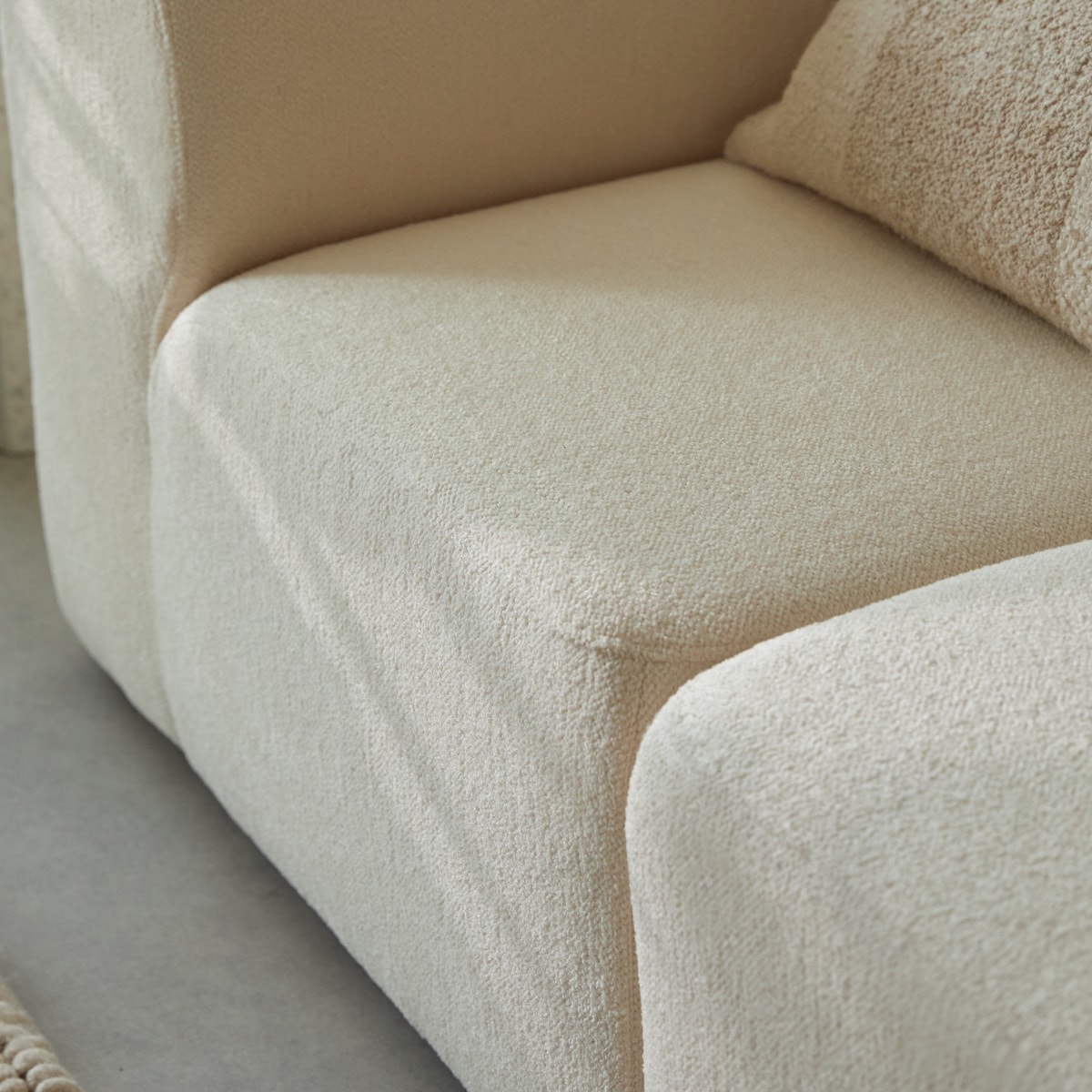 Canapé droit en Tissu, VÉNUS beige, TIKAMOON
