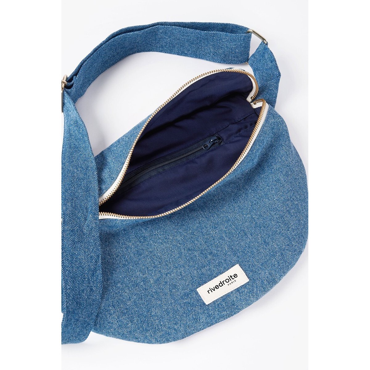 Sac banane zippé CUSTINE XL - THE WAIST BAG jean, RIVEDROITE