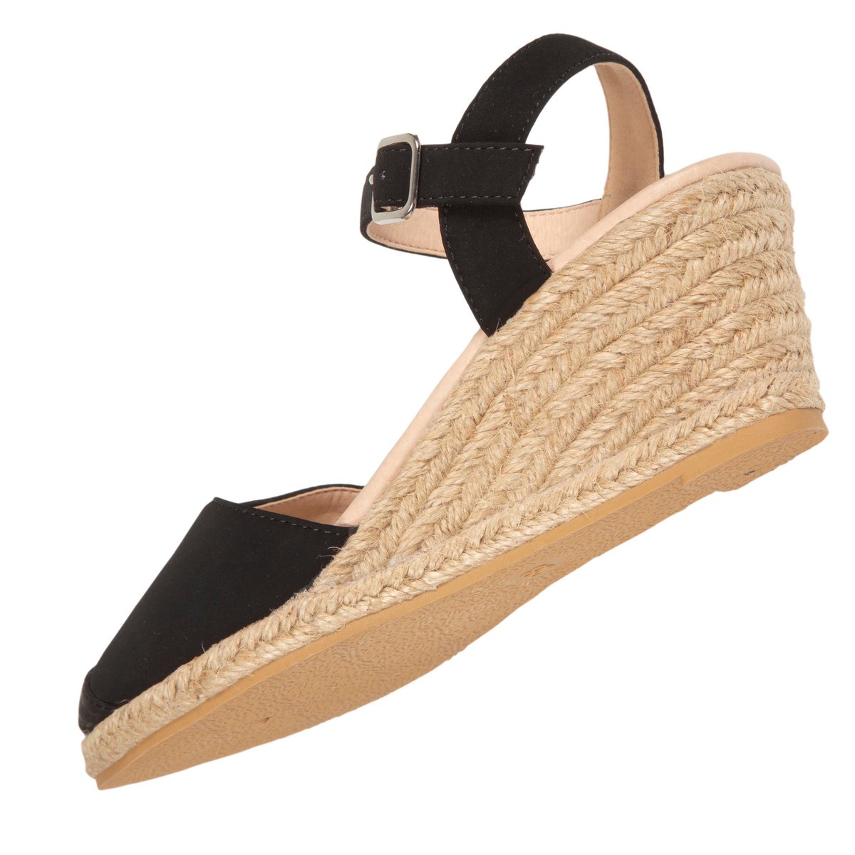 Espadrilles à talon de 6 cm, ultra confortable, semelle à mémoire de forme noir, ISOTONER