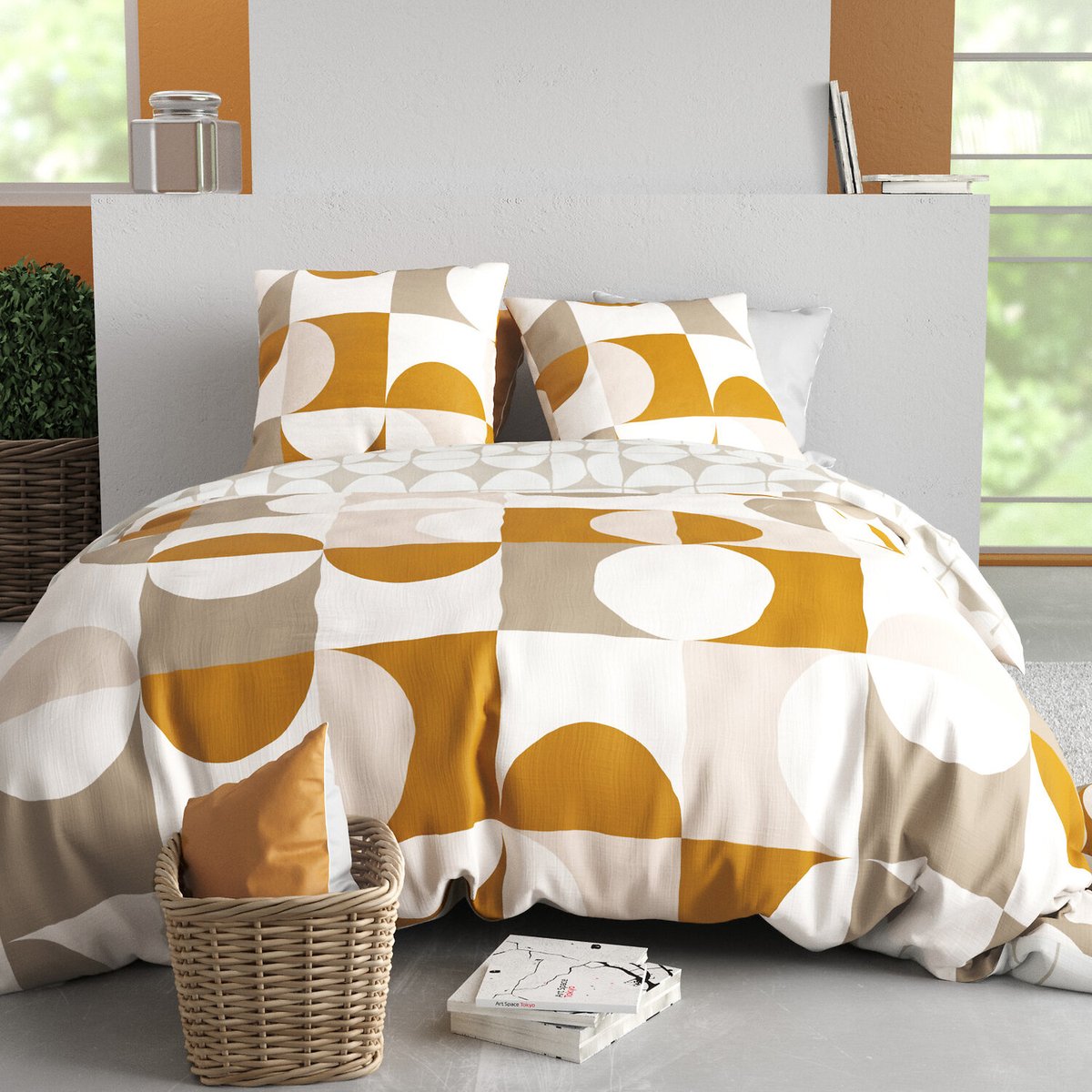 Parure housse de couette en coton imprimée, Soizic imprime, C DESIGN HOME TEXTILE