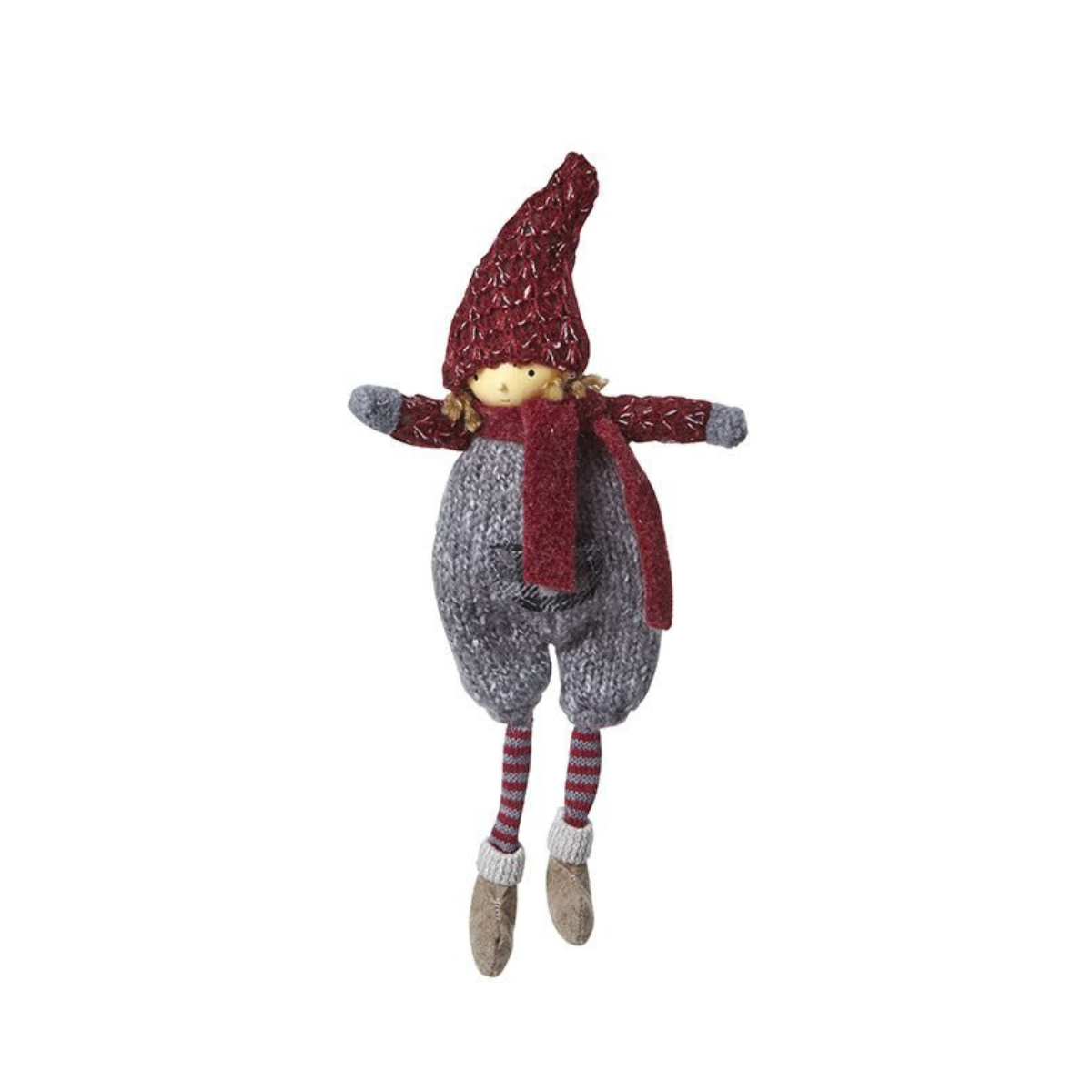 Suspension figurine de noël garçon en résine H24 rouge, SIA DECO