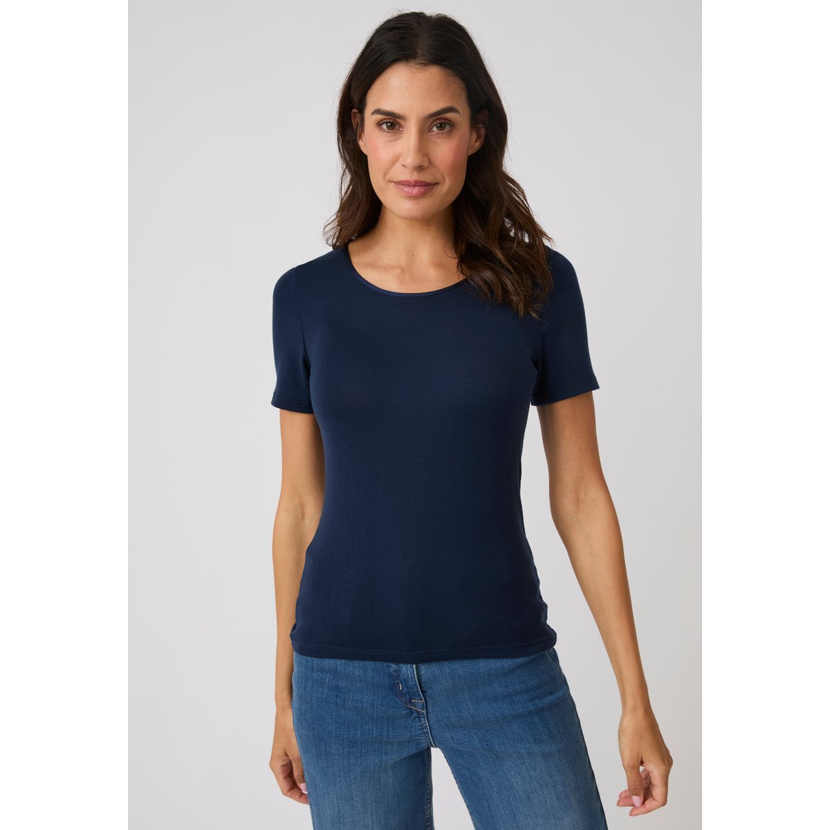 T-shirt Thermolactyl Sensitive manches courtes col rond bleu marine, DAMART