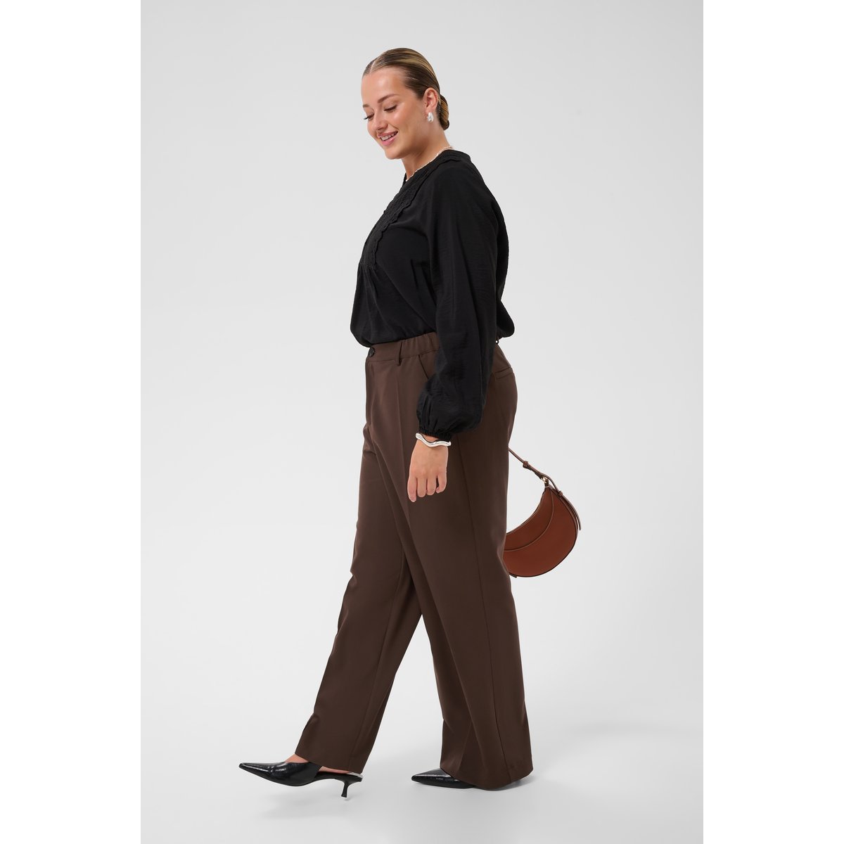 Pantalon de costume marron coffee bean, KAFFE CURVE