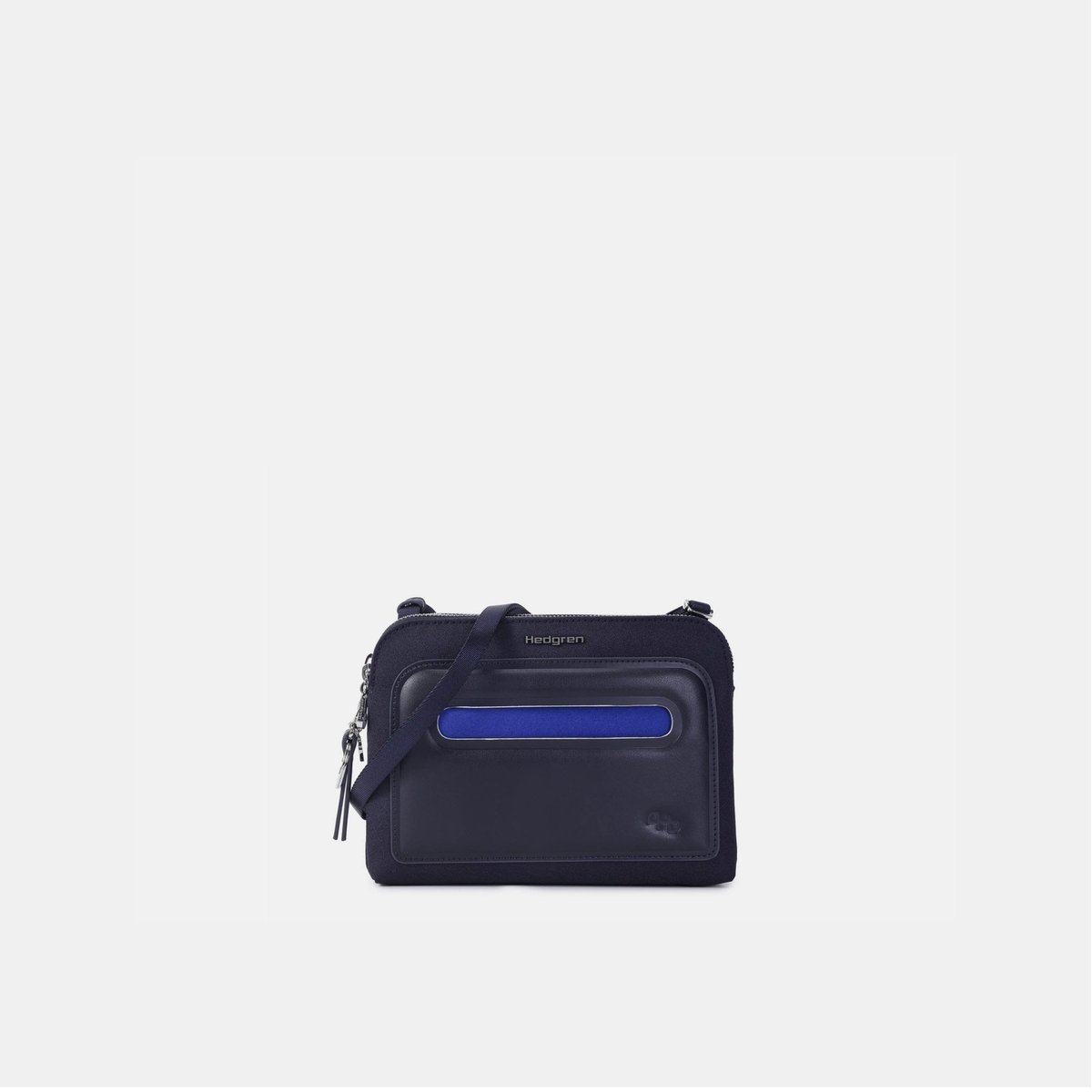 Sac bandoulière fin double compartiment sécurisé peacoat blue, HEDGREN