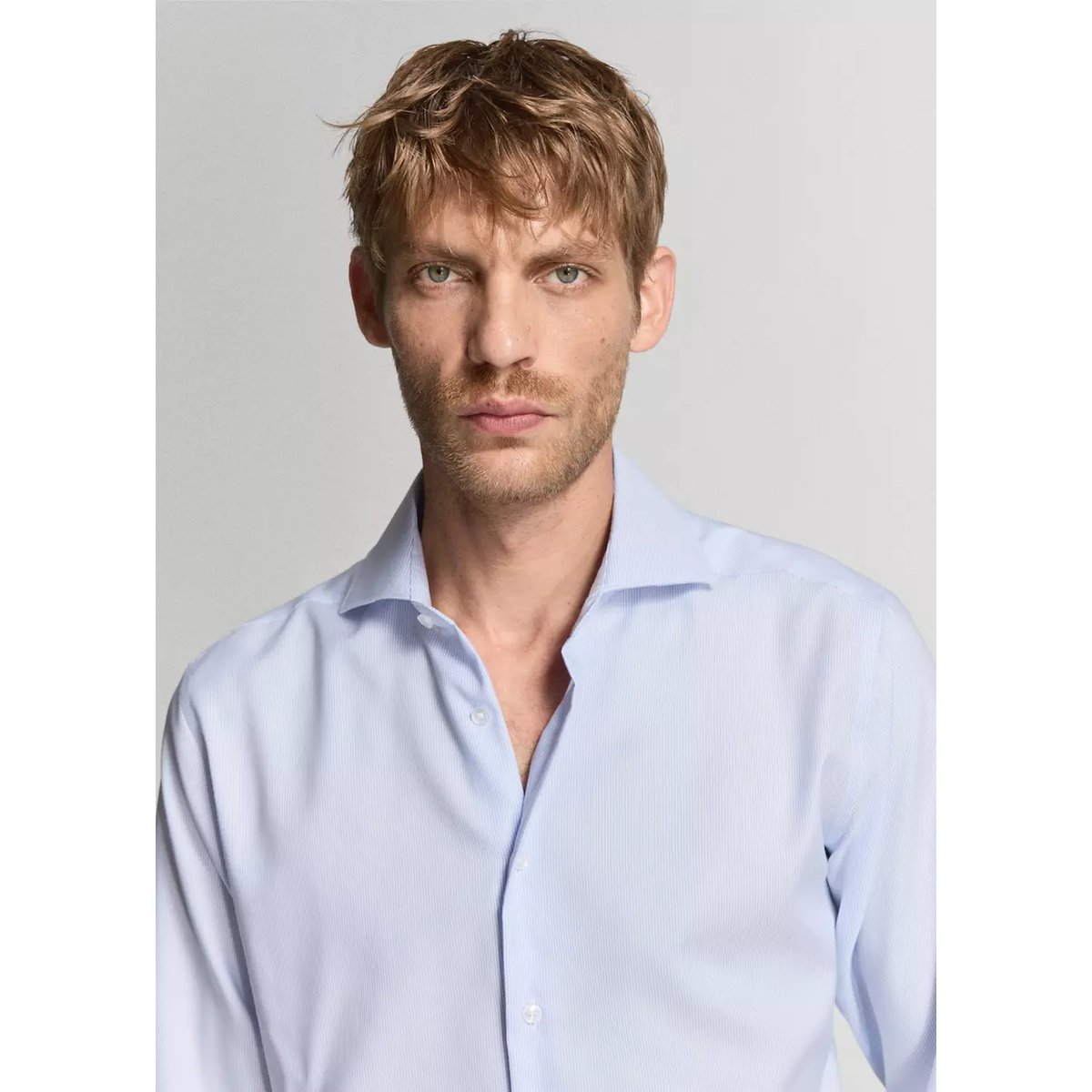 Chemise slim fit 100 % coton bleu ciel, MANGO MAN