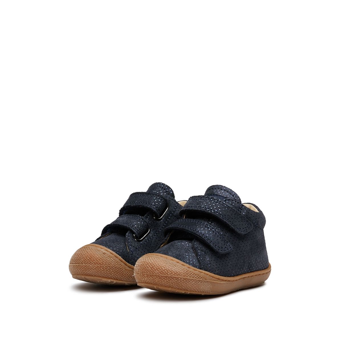 Chaussons premiers pas en suède pailleté COCOON VL marine, NATURINO