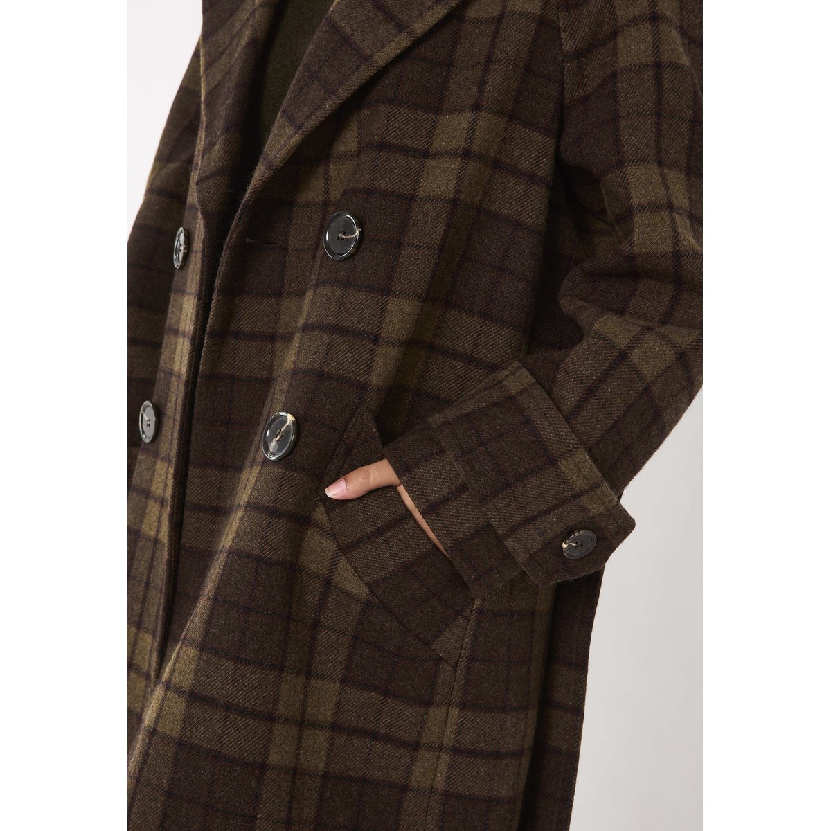 Manteau à carreaux laine mélangée DAREN sauge, Maison 123