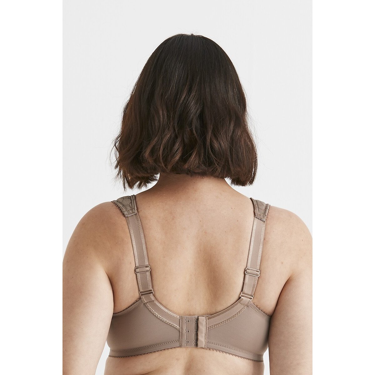 Omsluitende BH in jacquard en kant taupe , MISS MARY OF SWEDEN
