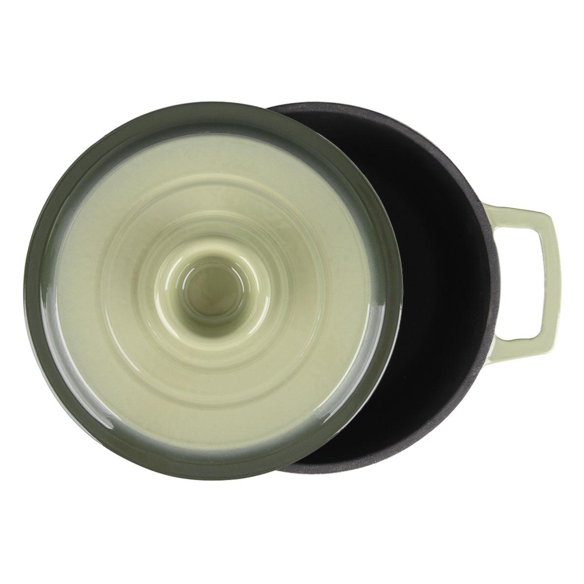 Cocotte en fonte ronde 20cm - "Masseiron Olivine" couleur unique, LAGUIOLE CUISSON