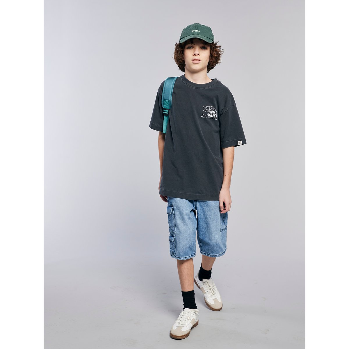Bermuda skateur denim bleached, JONEN