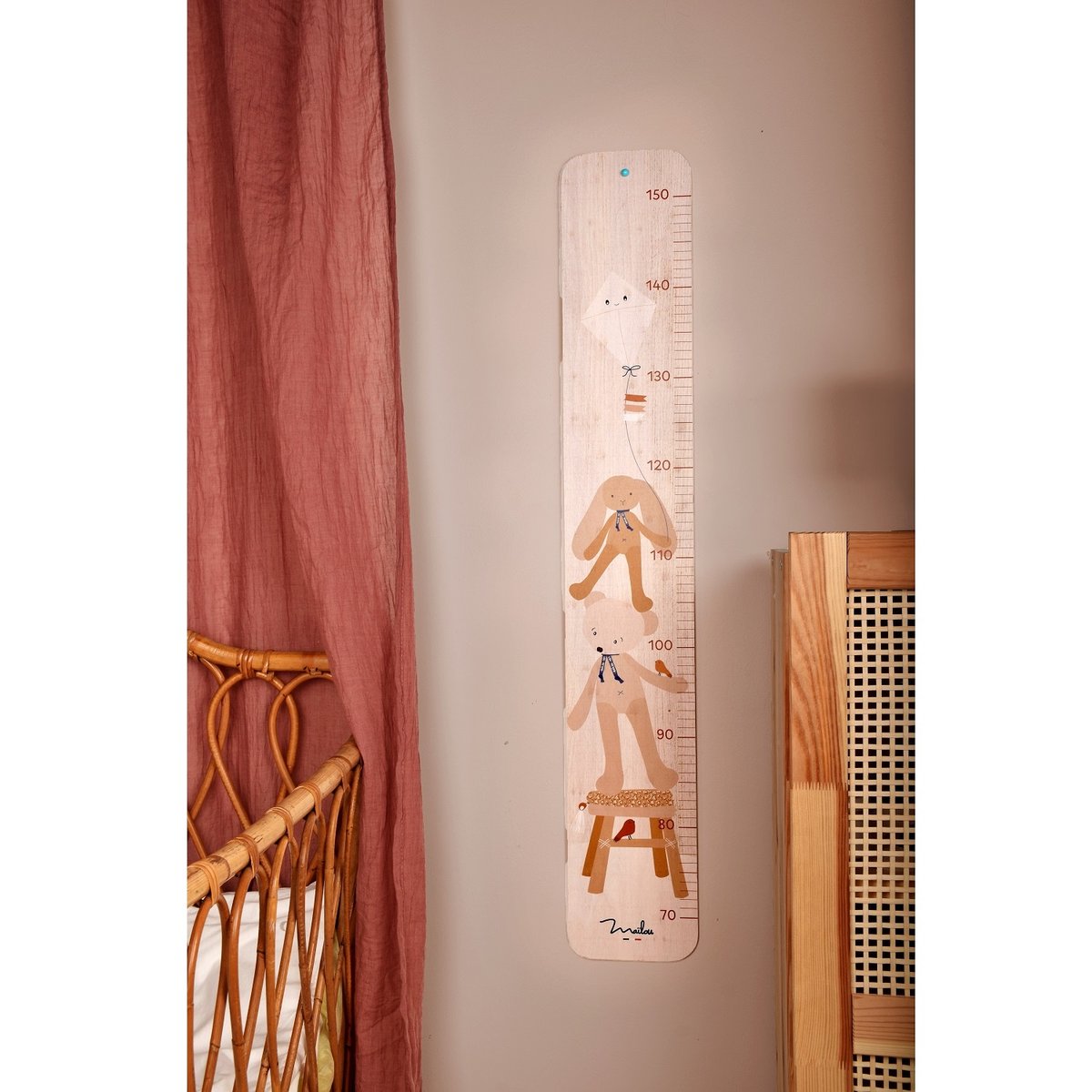 Toise en bois Ours naturel beige, MAILOU TRADITION