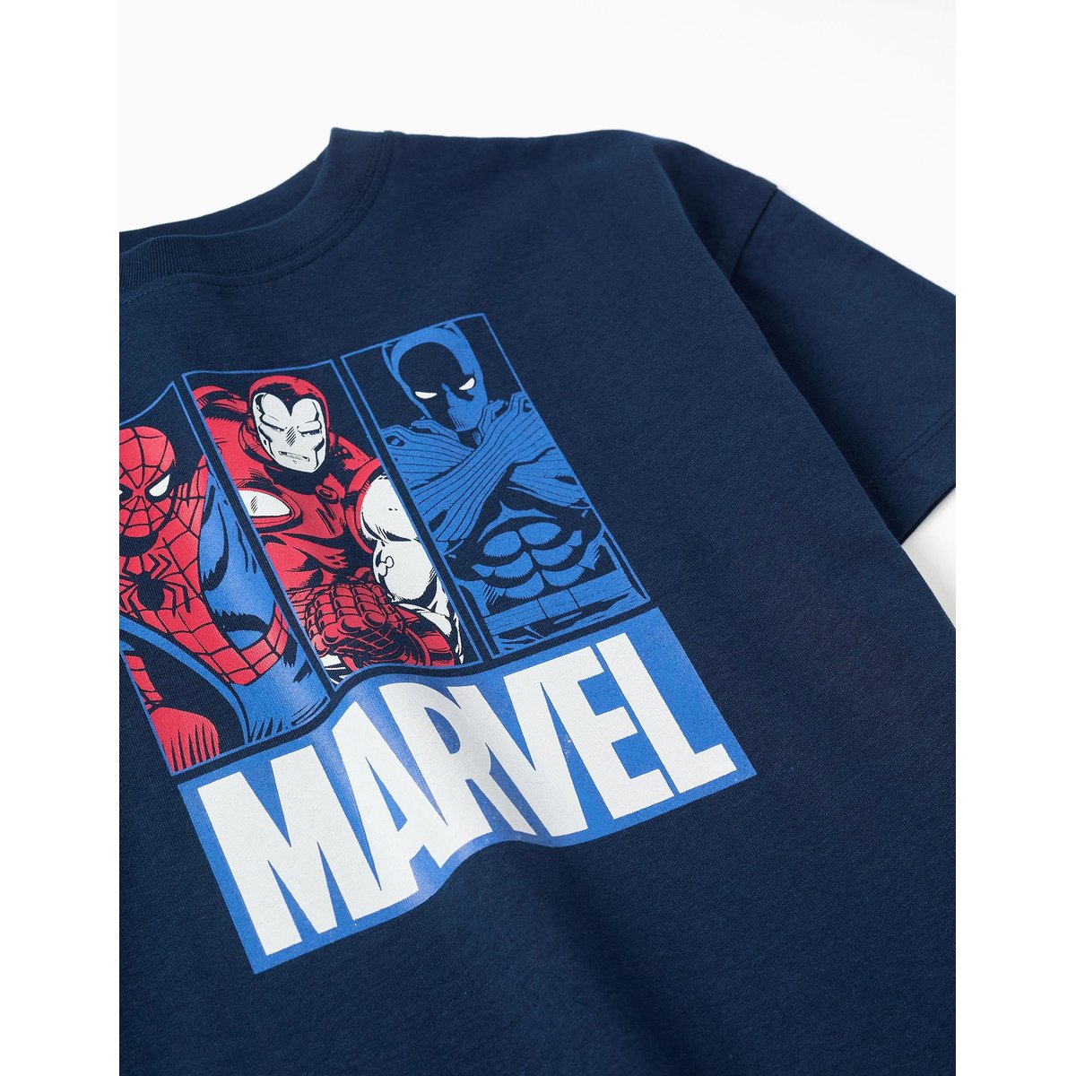 T-shirt en coton avec imprimés Marvel bleu foncé, ZIPPY