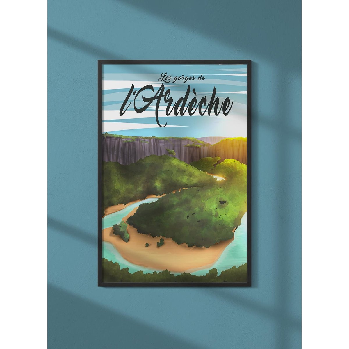 Affiche Gorges de l'Ardèche blanc, L'AFFICHERIE