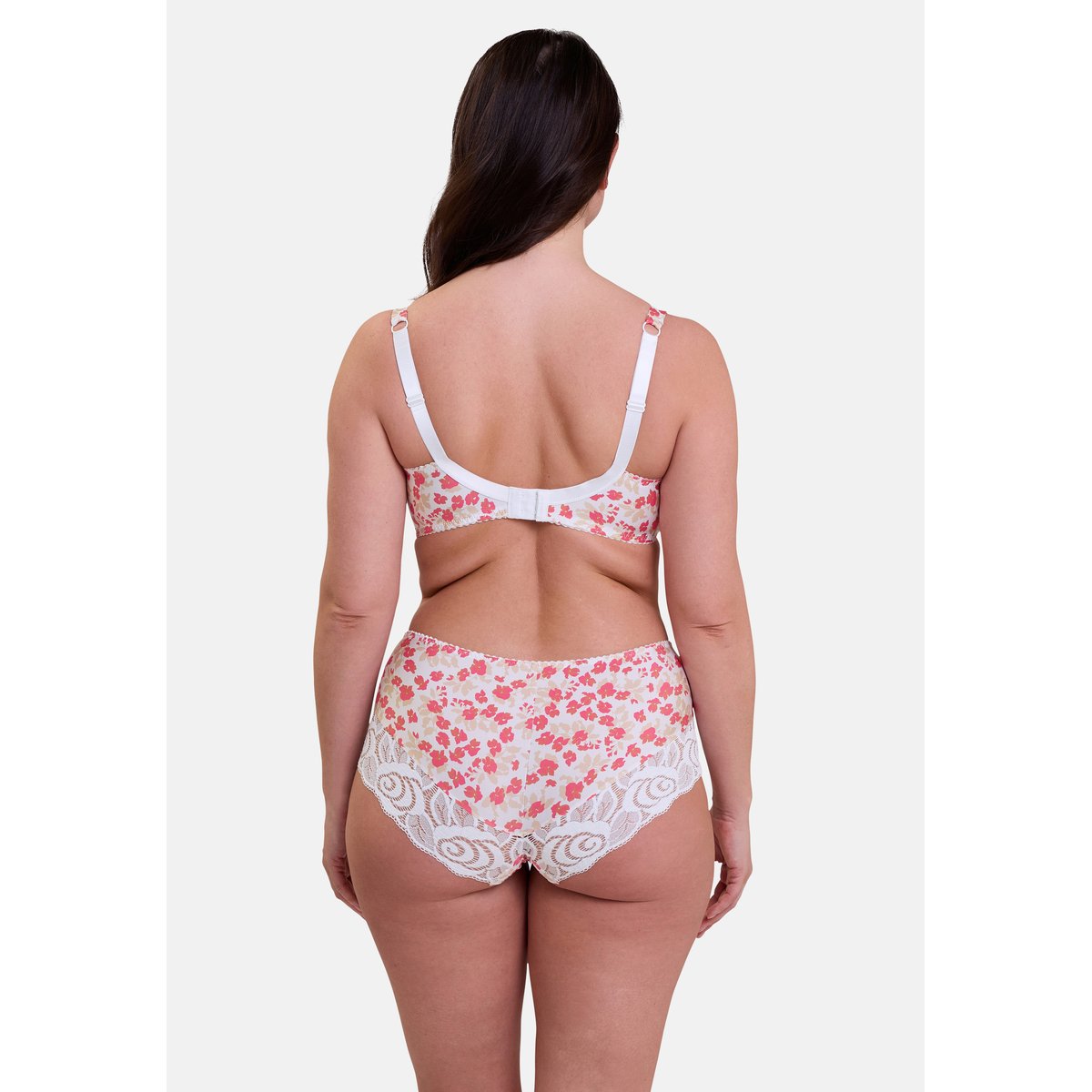 Shorty en microfibre imprimée Amélie Print imprimé floral blanc et rouge, SANS COMPLEXE