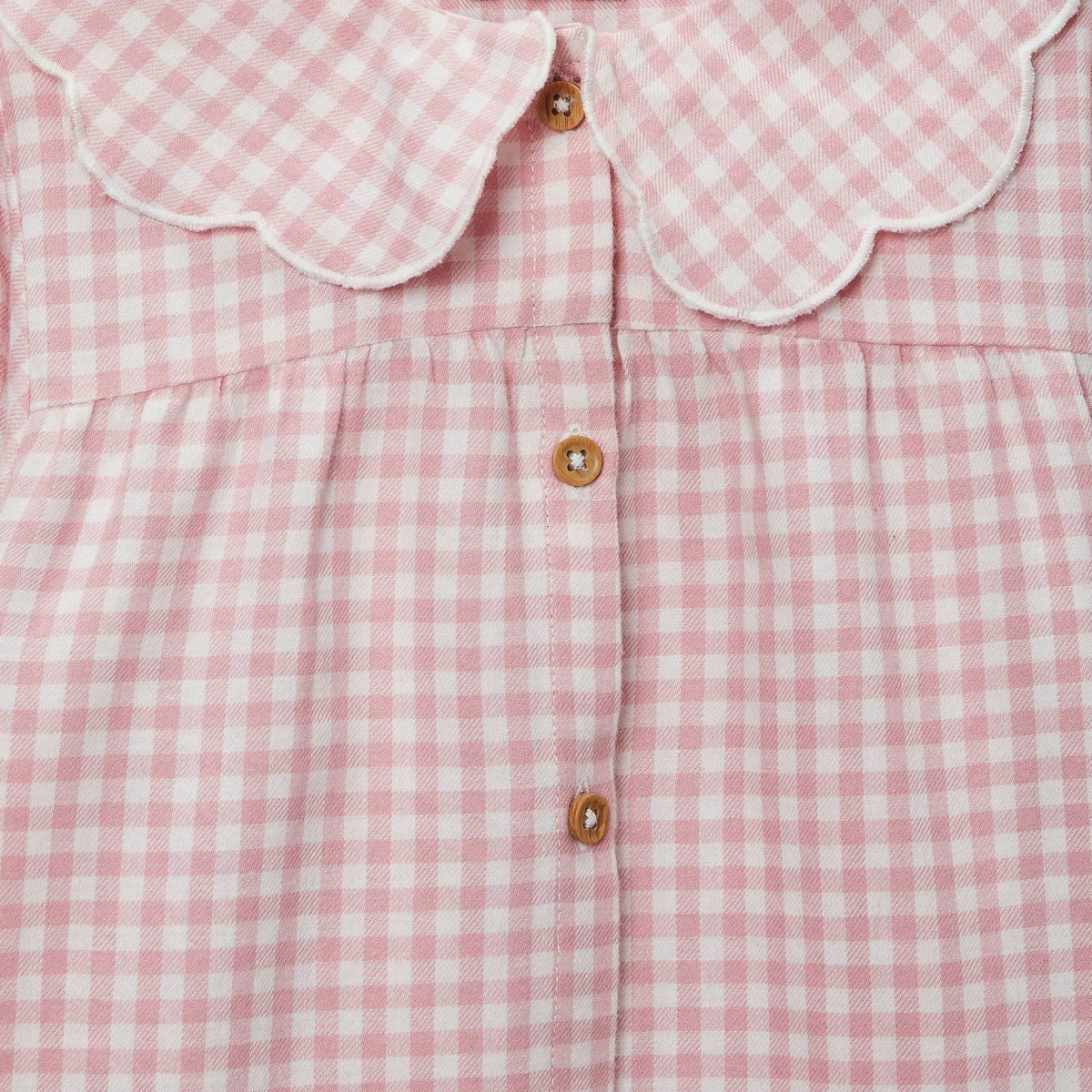 Blouse à col à carreaux en coton BIO GOTS lotus, BOUT'CHOU