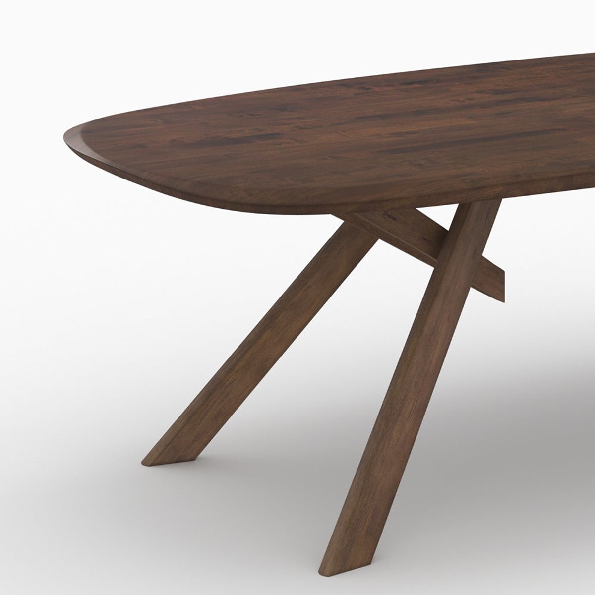 Table rectangulaire en bois d'hévéa massif - MERLIN marron foncé, MAISON PAVANE