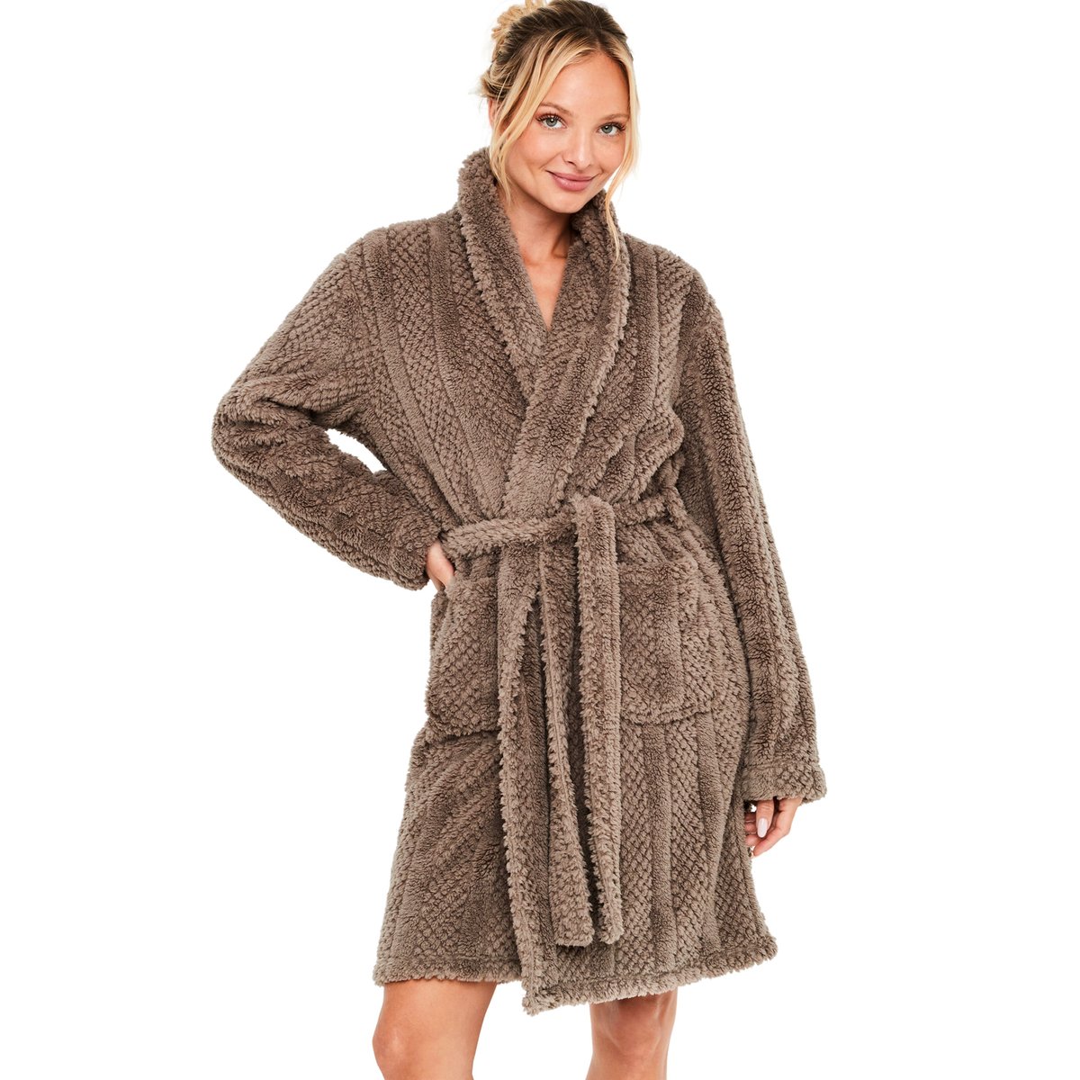 Robe de chambre col châle PC2 marron, SELMARK