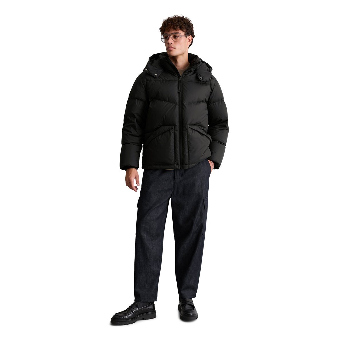 Doudoune coupe classique avec capuche amovible noir, MARC O’POLO DENIM