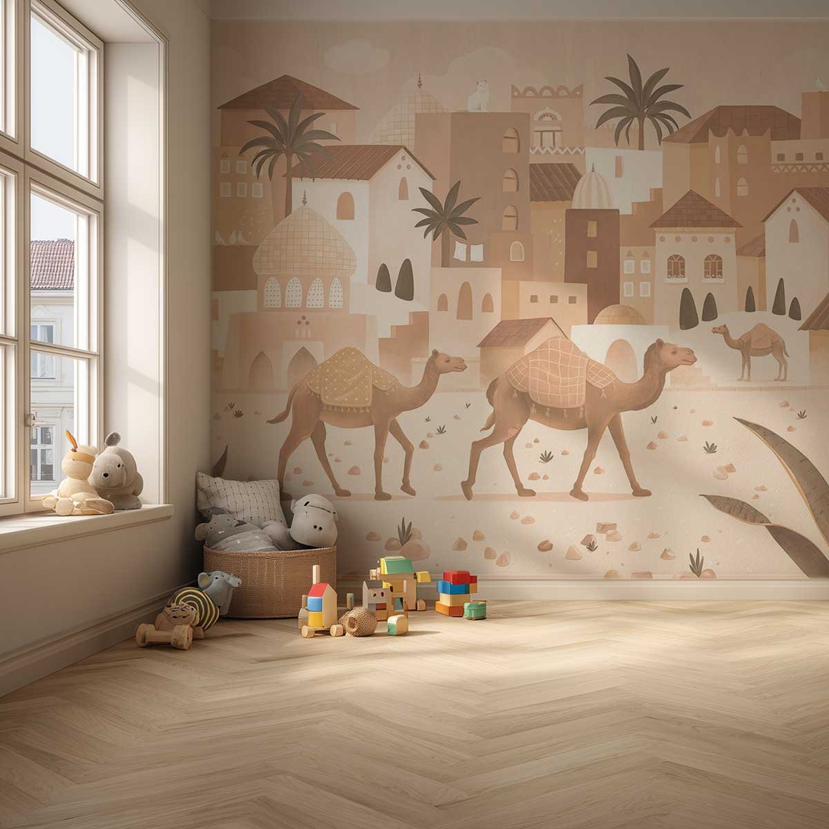 Papier peint aventure chambre garçon - La Cité des Sables autres, HEXOA
