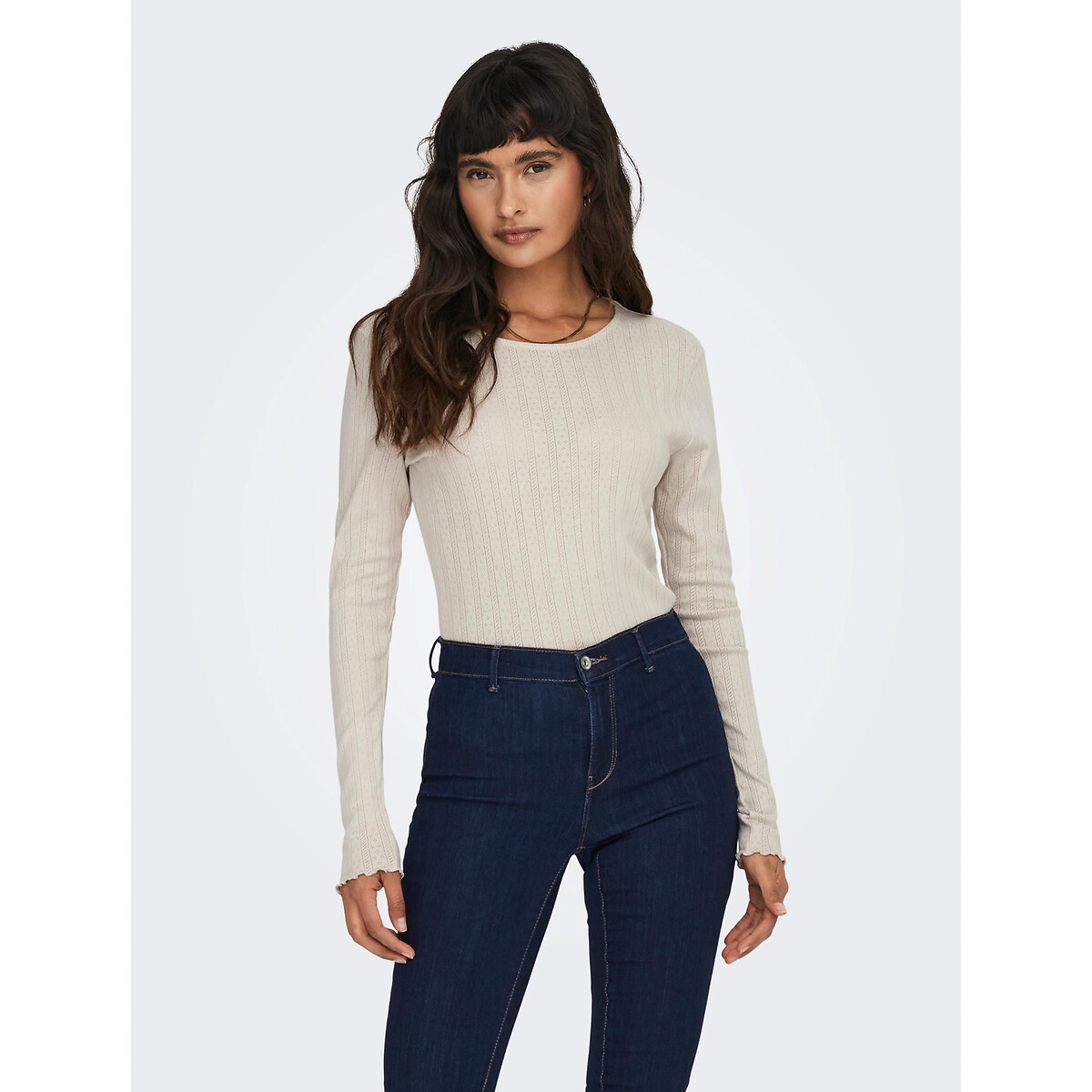 T-shirt manches longues ecru, ONLY PETITE