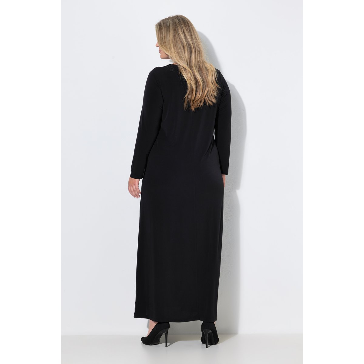 Robe maxi, empiècements aux épaules noir, ULLA POPKEN