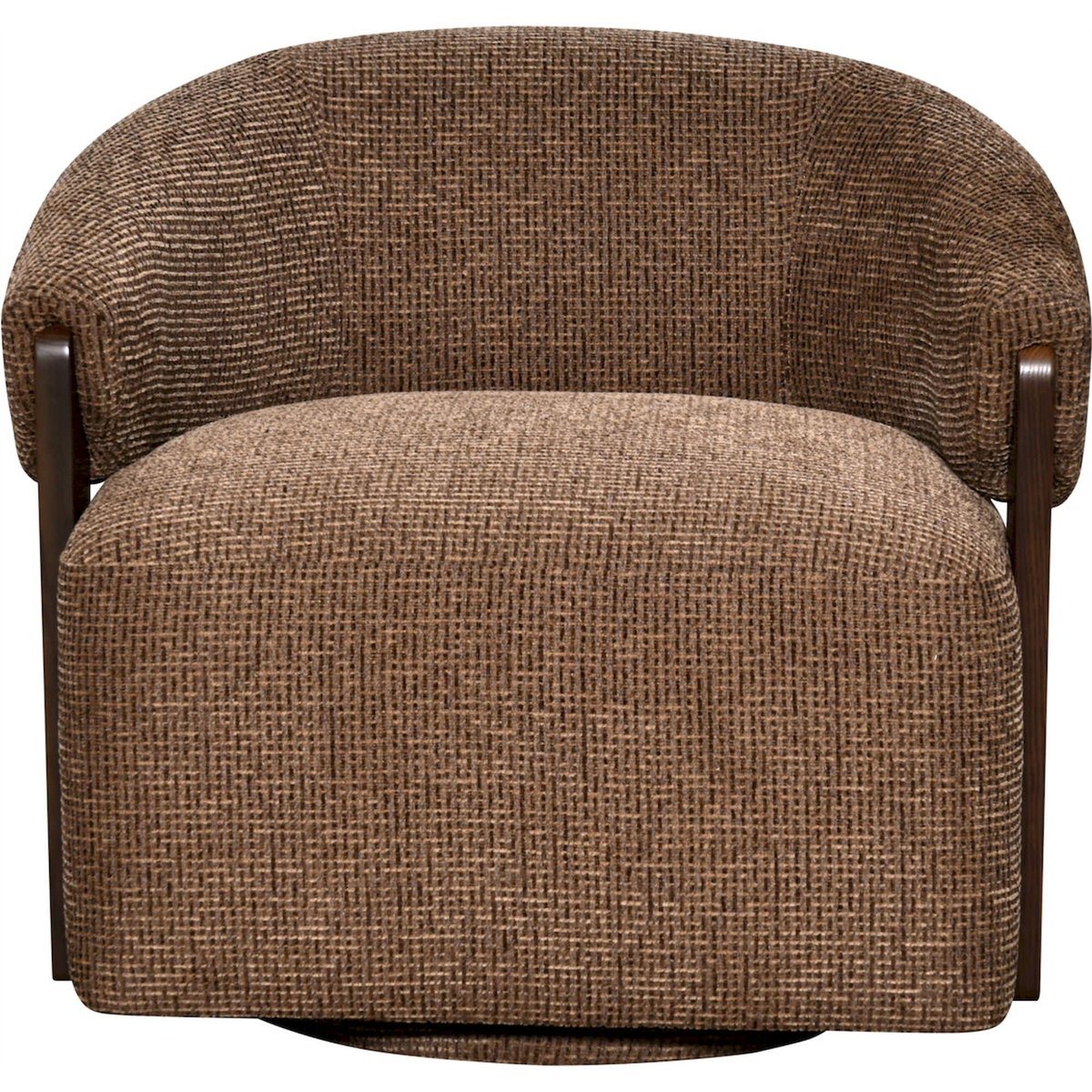 Fauteuil lounge pivotant tissu blockweave marron blockweave, RECOLLECTION